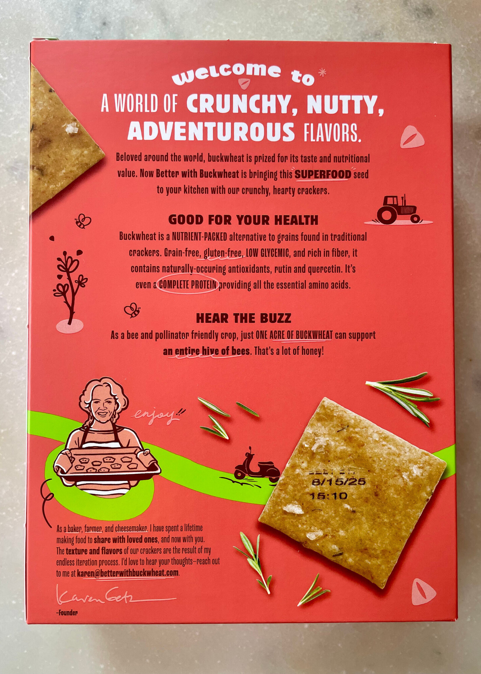 Maine Crisp Better Buckwheat, Rosemary & Herbs Crisps Gluten-Free Crackers