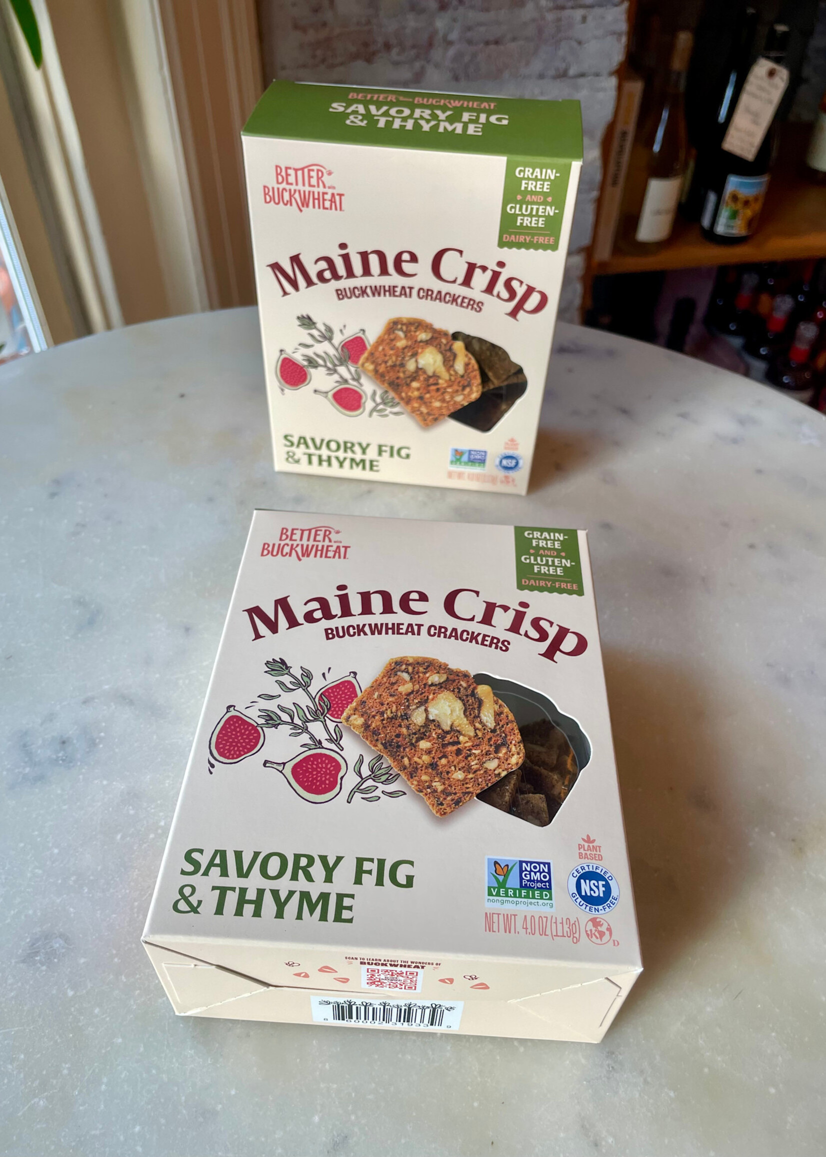 Maine Crisp Better Buckwheat, Savory Fig & Thyme Crisps Gluten-Free Crackers