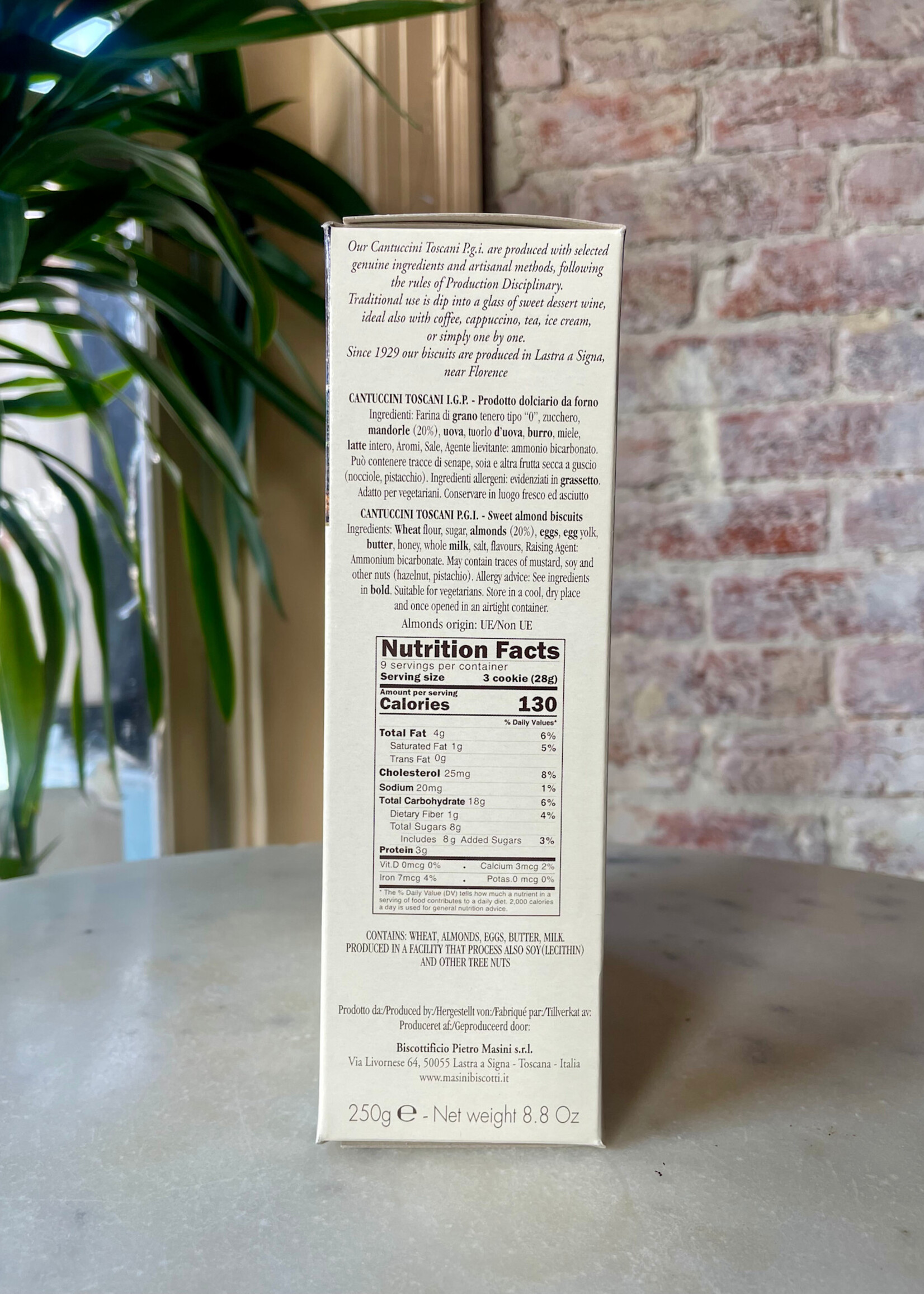 Mastini Firenze, Cantuccini Toscani IGP Alle Mandorle, Almond Biscotti, Tuscany, Italy  8.8oz (250g)