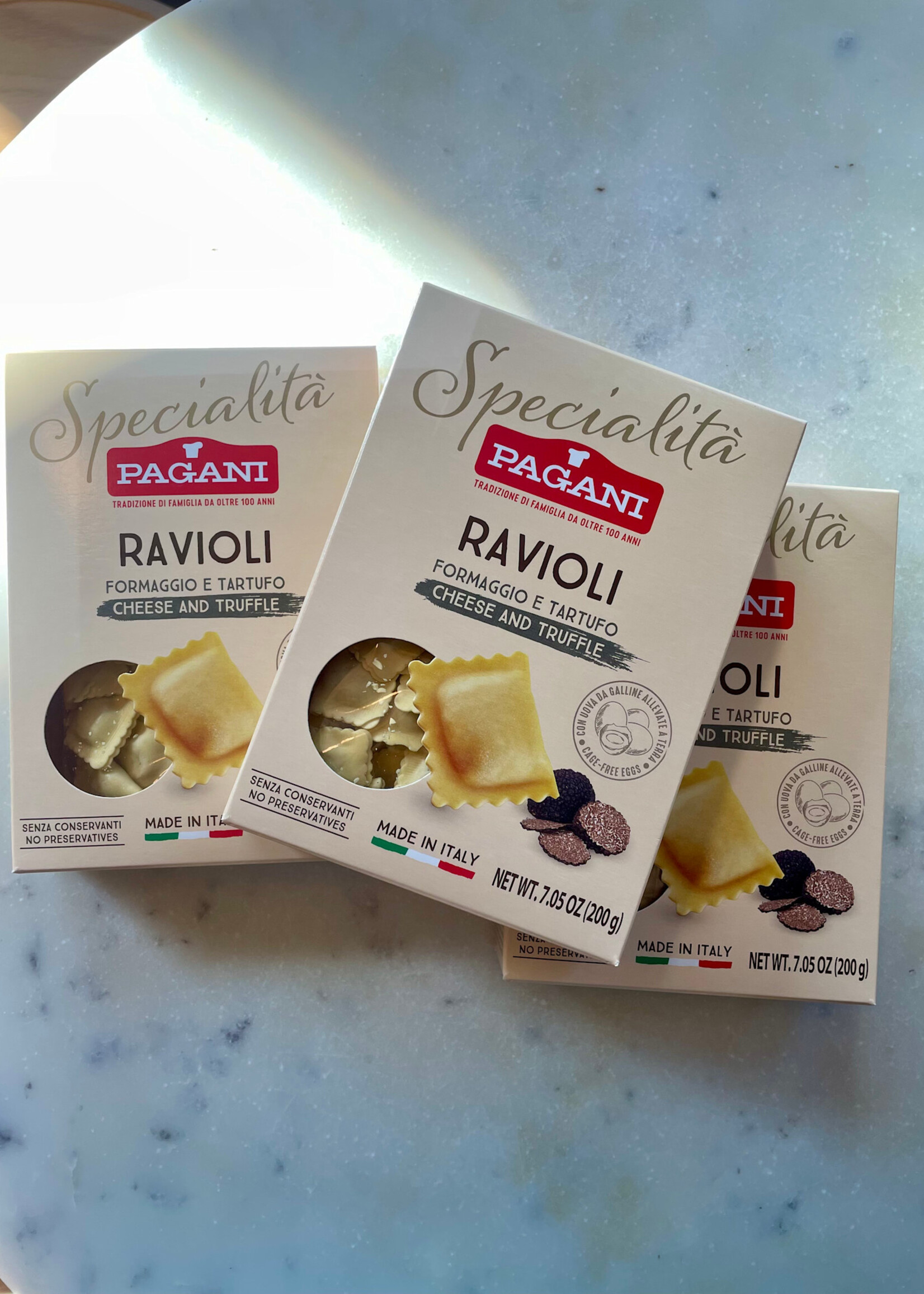 Pagani Ravioli Formaggio e Tartufo, Dried Cheese & Truffle Raviolis, Italy 7.05oz (200g)