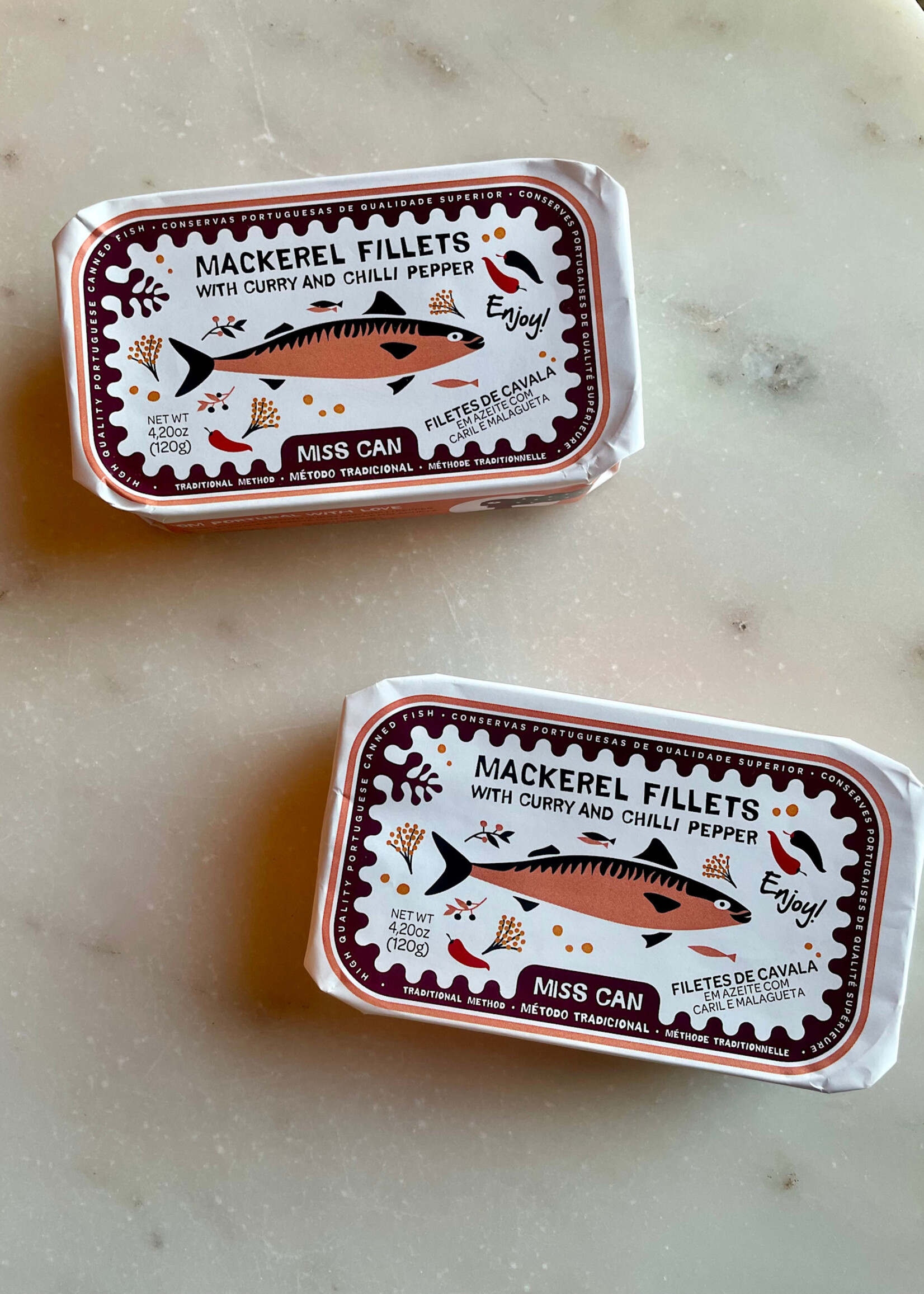 Miss Can Mackerel Fillets With Curry and Chili Pepper 4.20oz (120g)