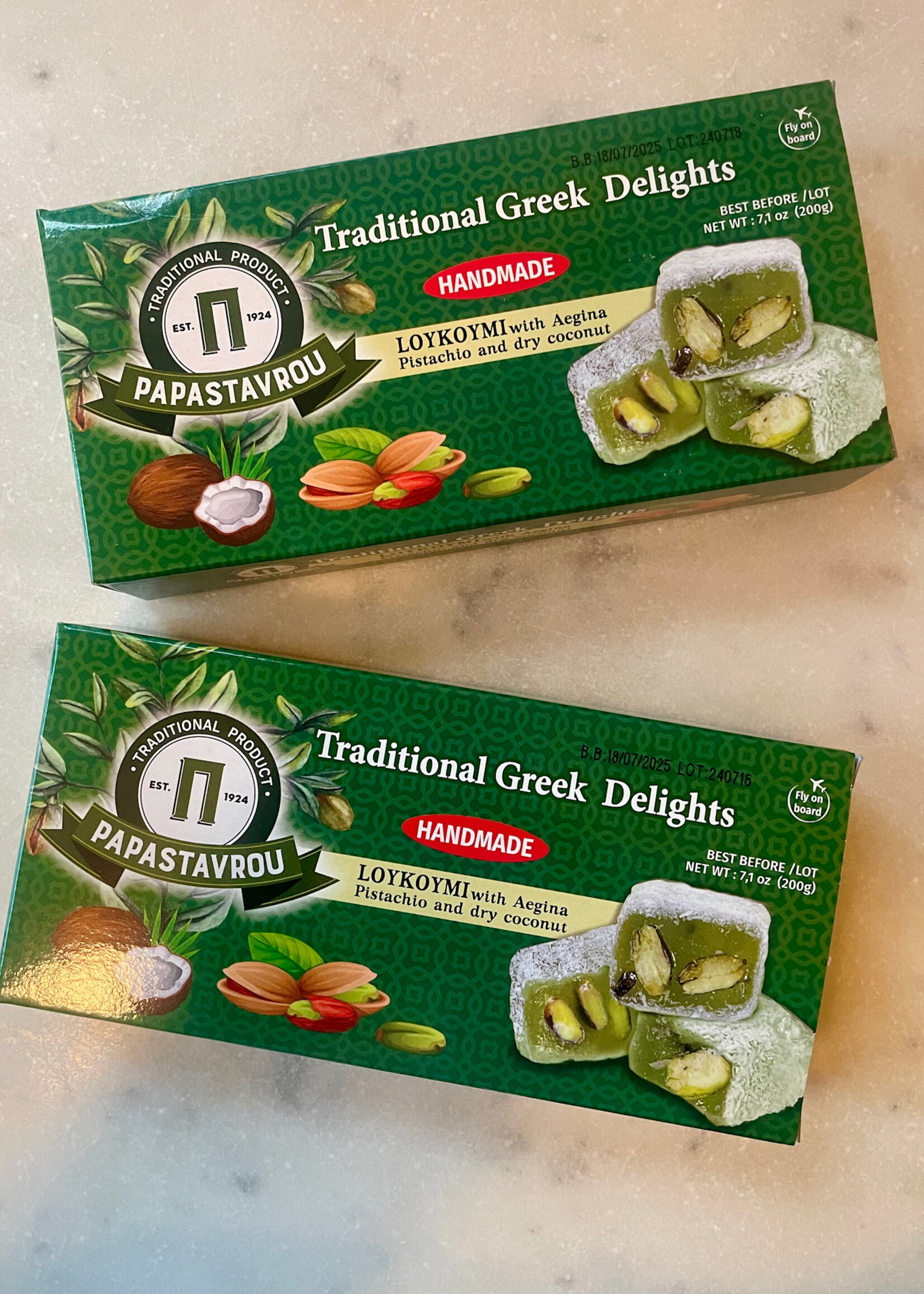 Papastavrou Traditional Greek Delights, Pistachio and dry coconut 7.1oz (200g)