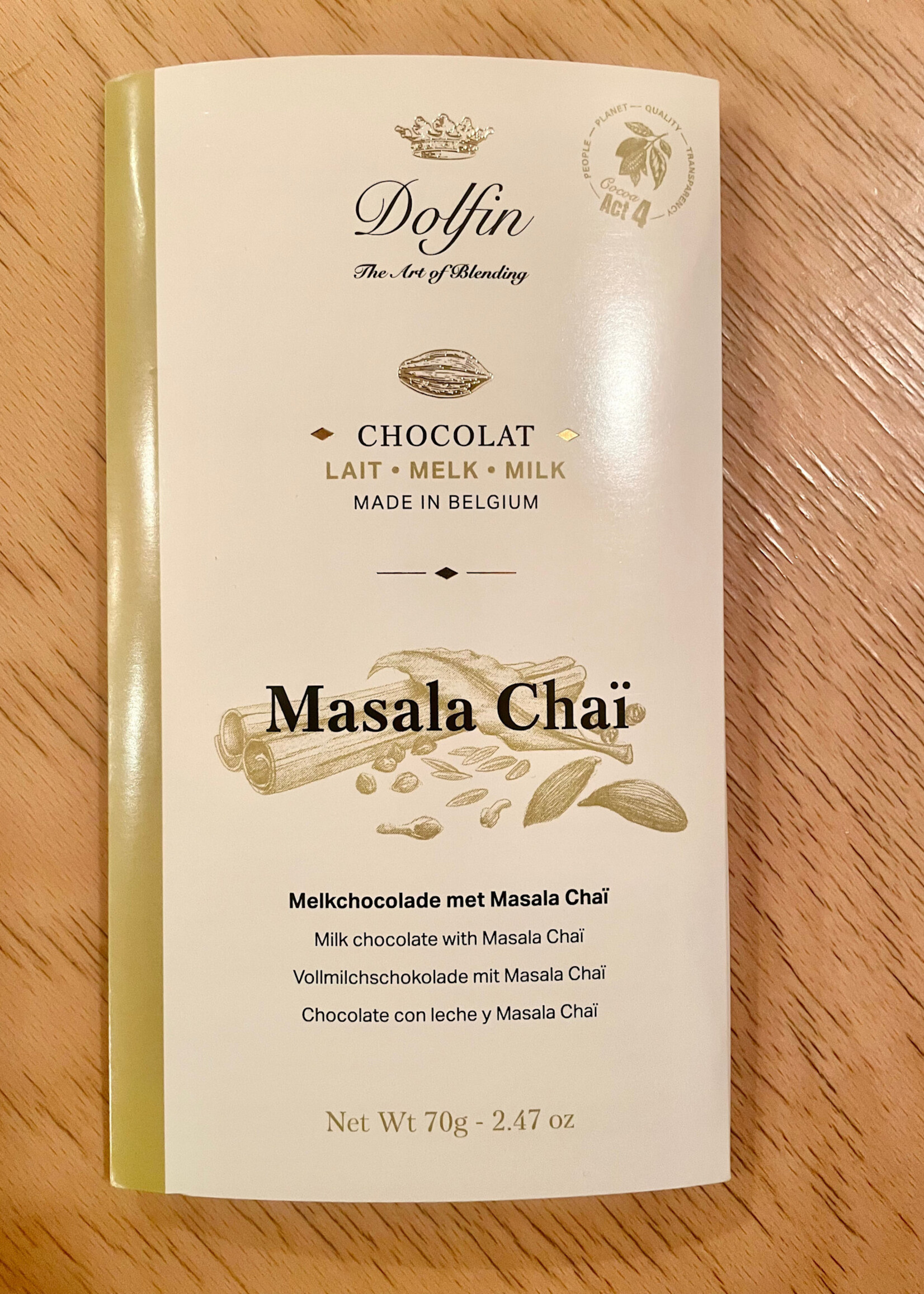 Dolfin The Art of Blending, 37% Milk Chocolate Masala Chai 2.47oz 70g