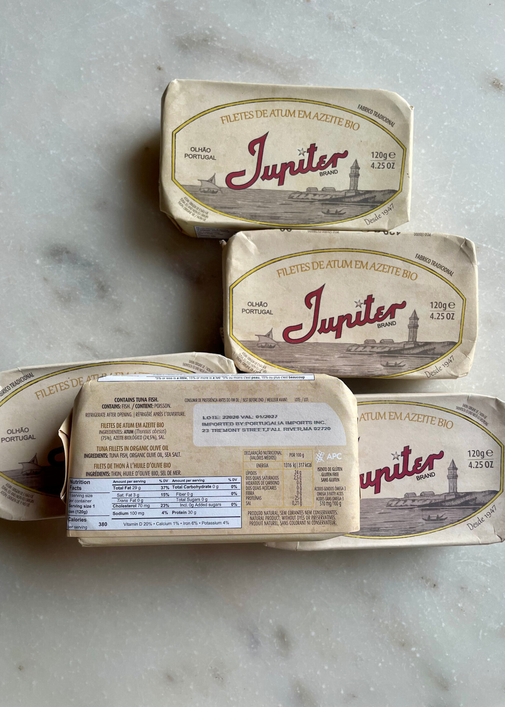 Jupiter Tuna Fillets in Organic Olive Oil 120g (4.25oz)