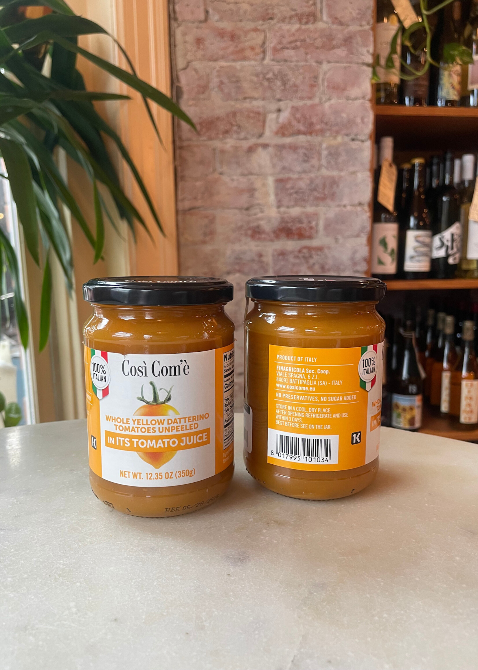 Così Com’è Whole Yellow Datterino Tomatoes Unpeeled In It’s Tomato Juice 12.35oz (350g)