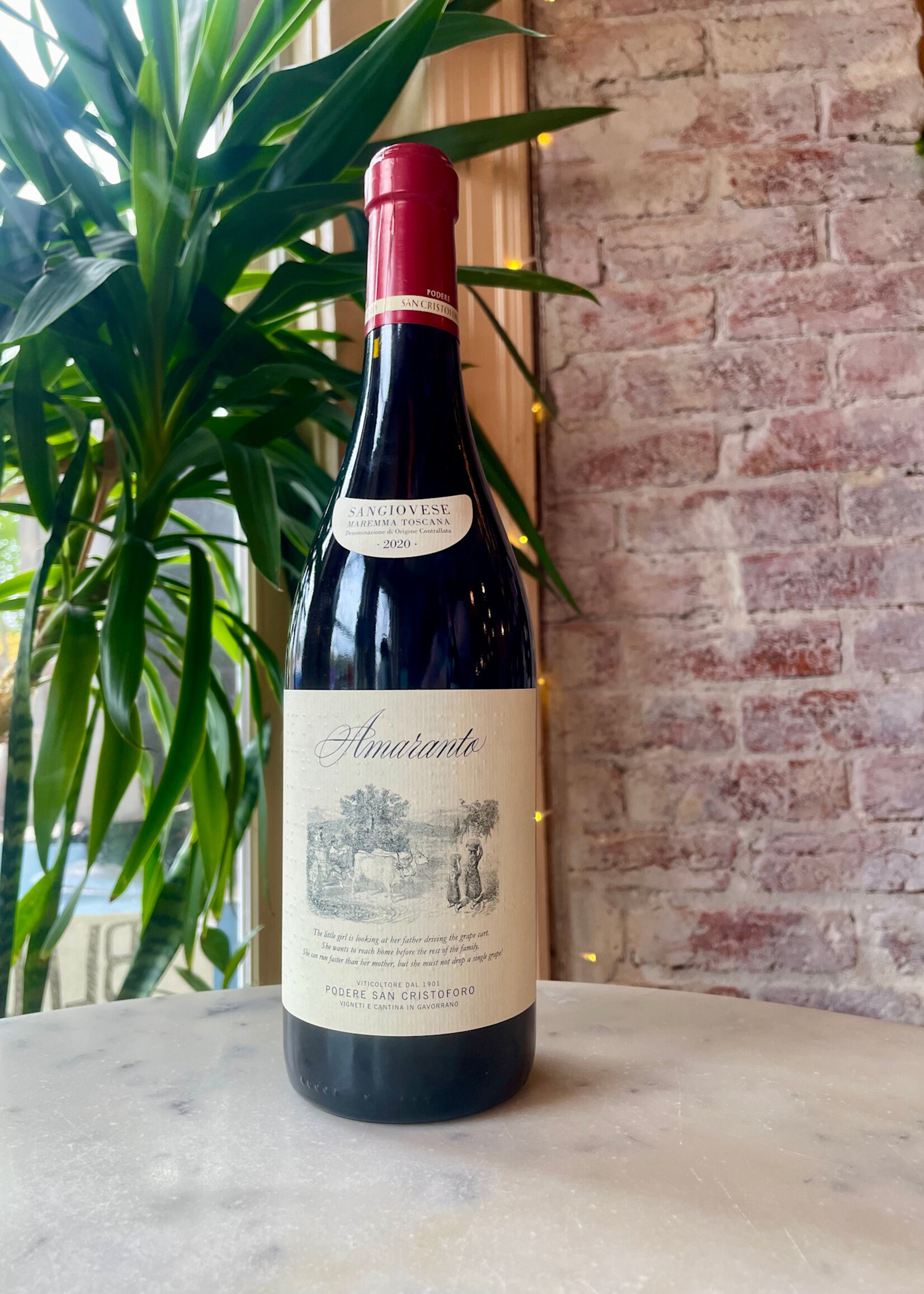 Podere San Cristoforo ‘Amaranto’ Sangiovese, Maremma, Italy 2020