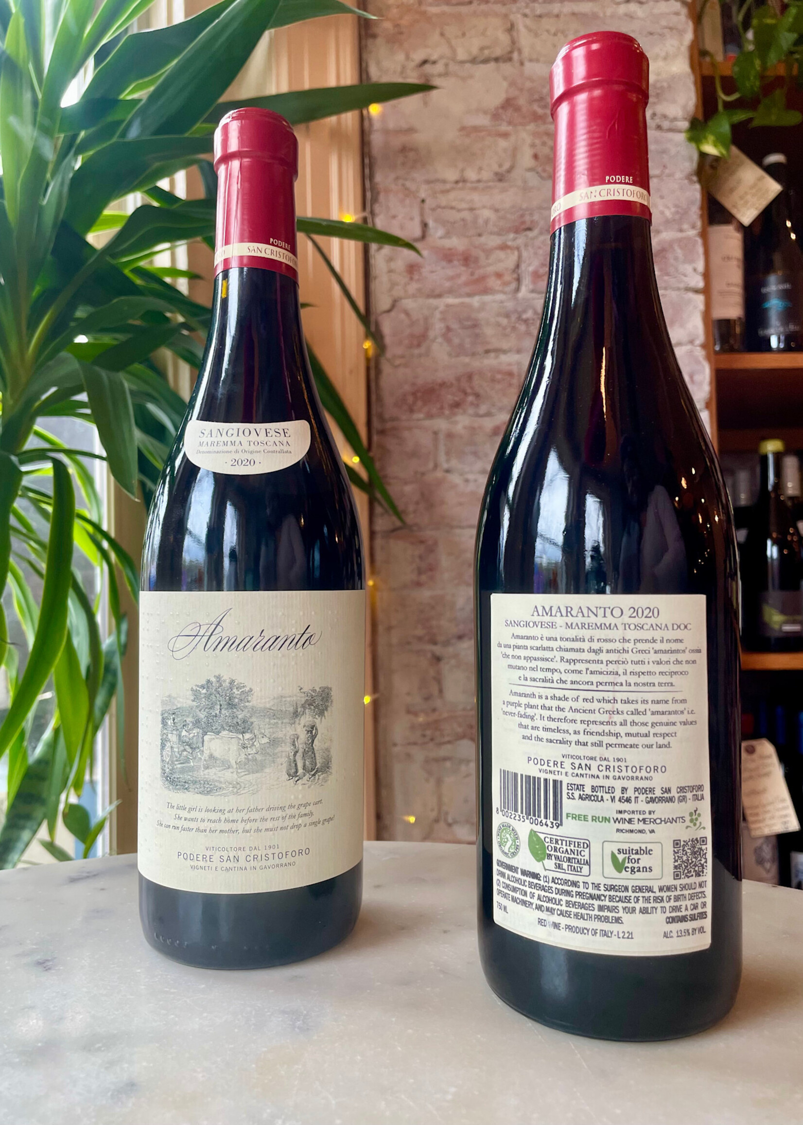 Podere San Cristoforo ‘Amaranto’ Sangiovese, Maremma, Italy 2020