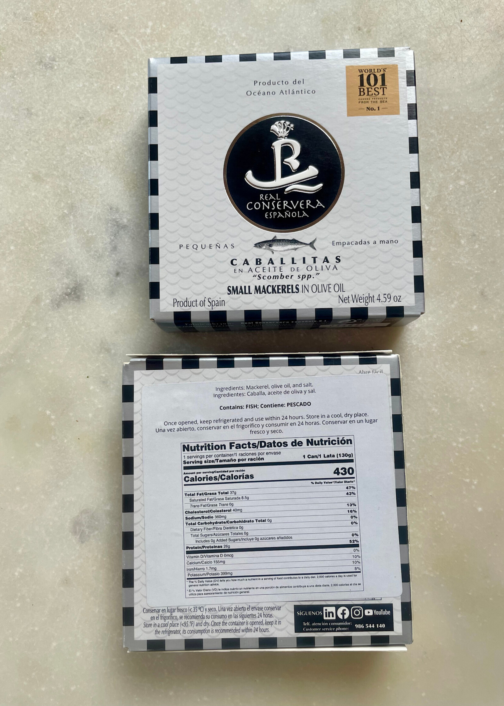 Real Conserva Española, Small Mackerel in Olive Oil, Spain 4.59oz
