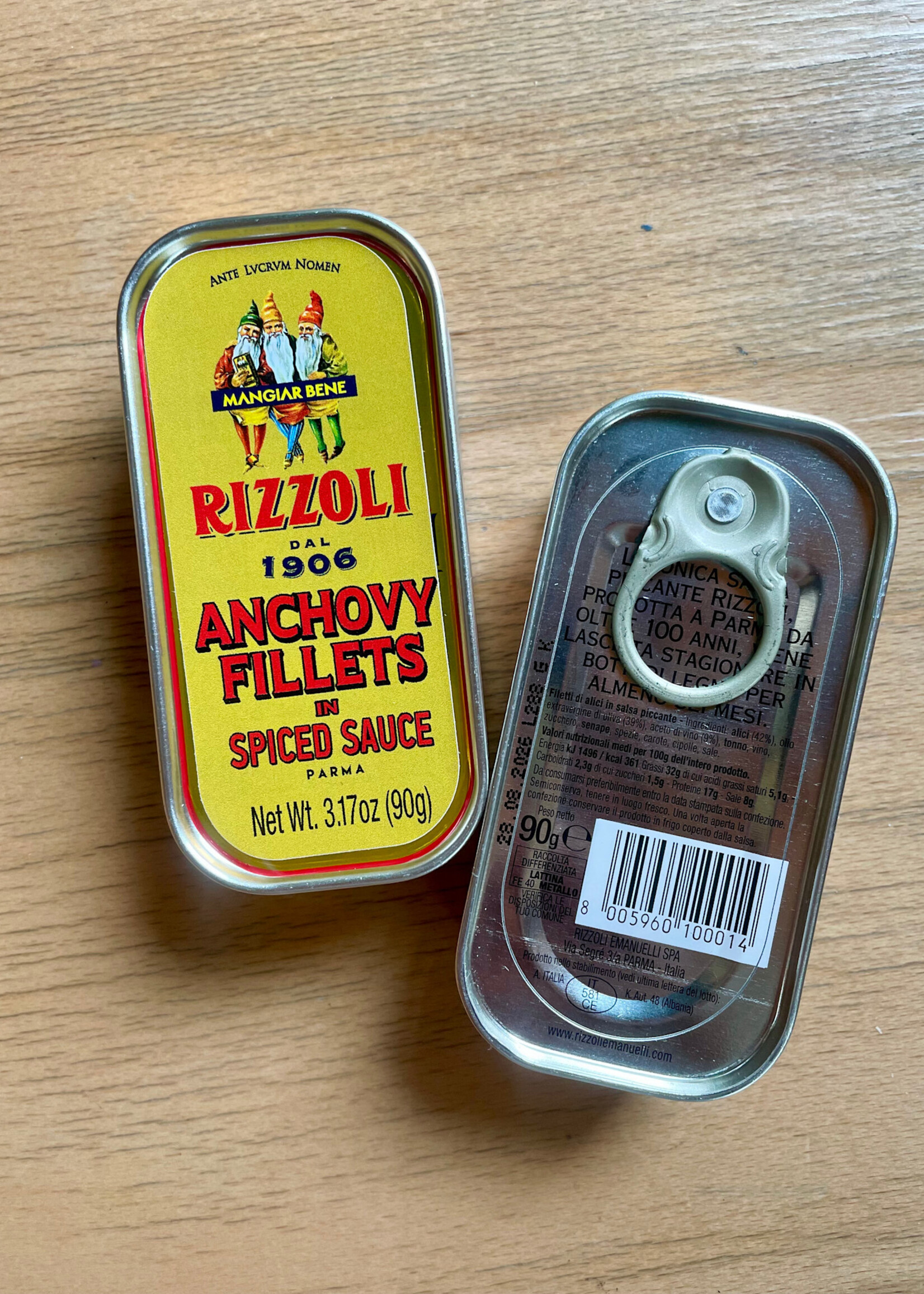 Rizzoli Anchovy Fillets in Spiced Sauce 3.17oz (90g)