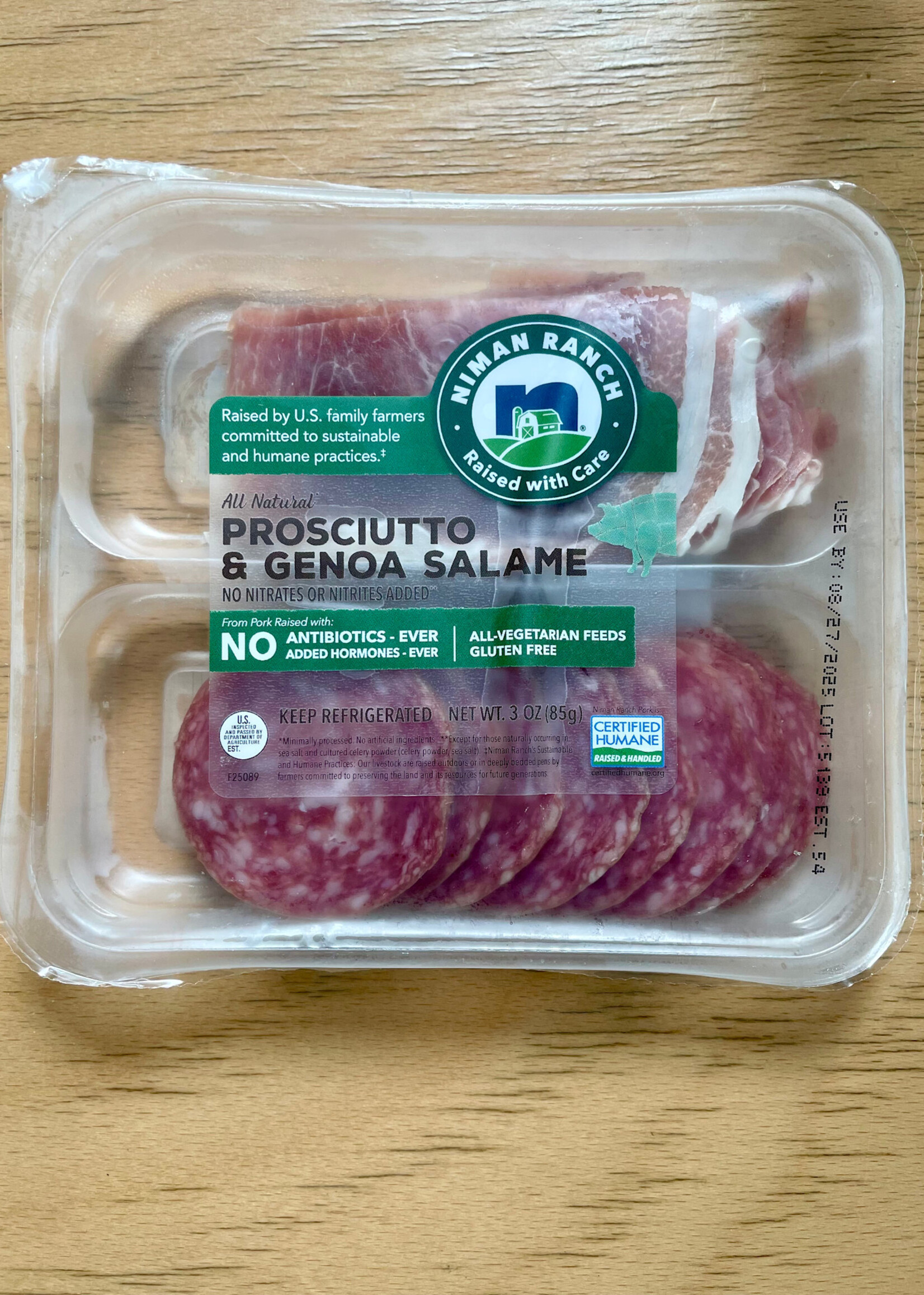 Niman Ranch, Prosciutto & Genoa Salame 3oz (85g)