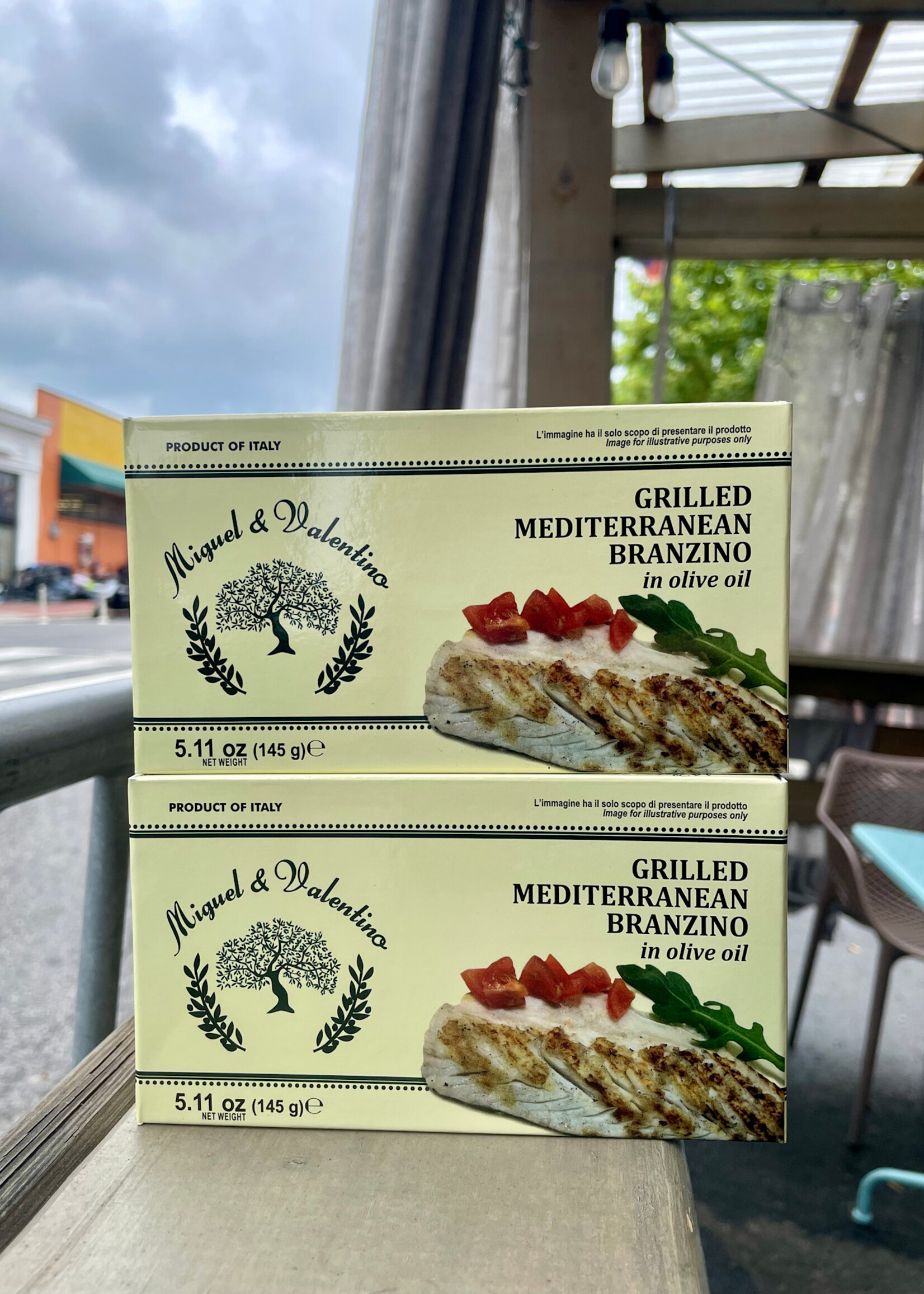Miguel & Valentino, Grilled Mediterranean Branzino in Olive Oil 5.11oz (145g)