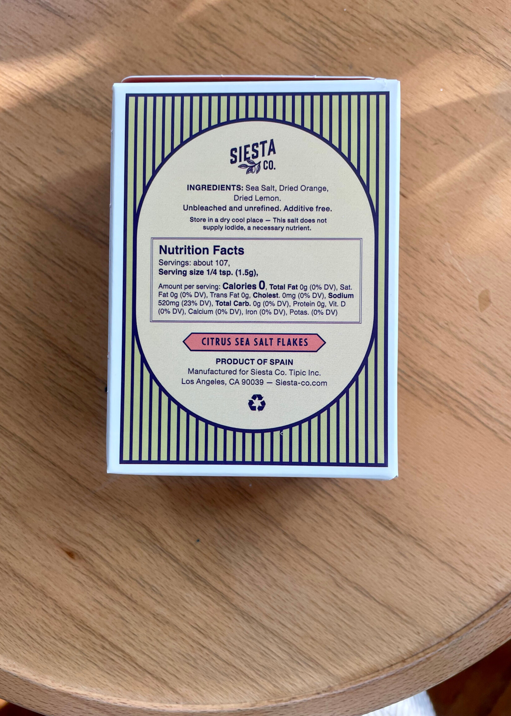 Siesta Co, Mediterranean Citrus Sea Salt Flakes 4.4oz (125g)