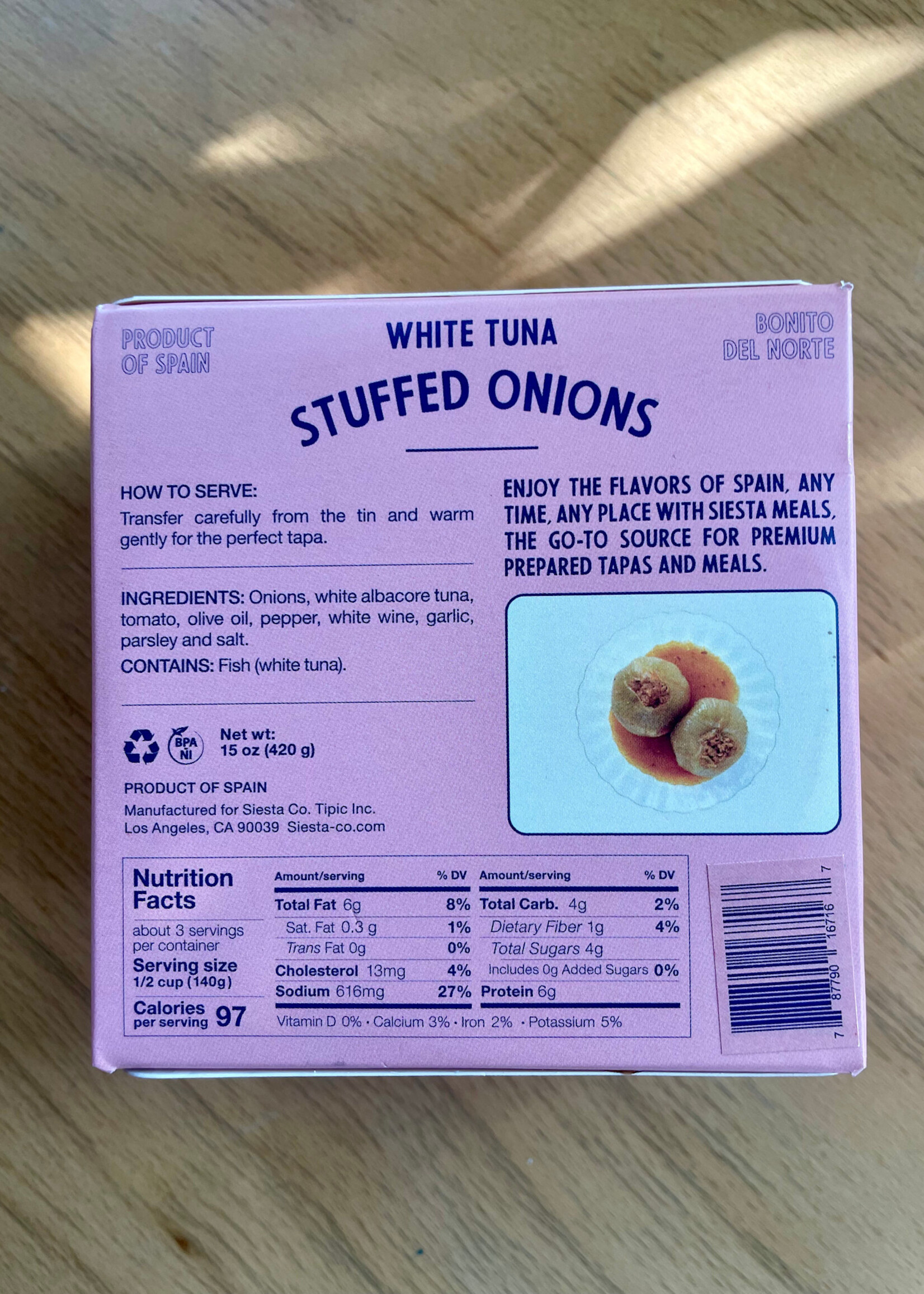 Siesta Co, White Tuna stuffed Onions 15oz