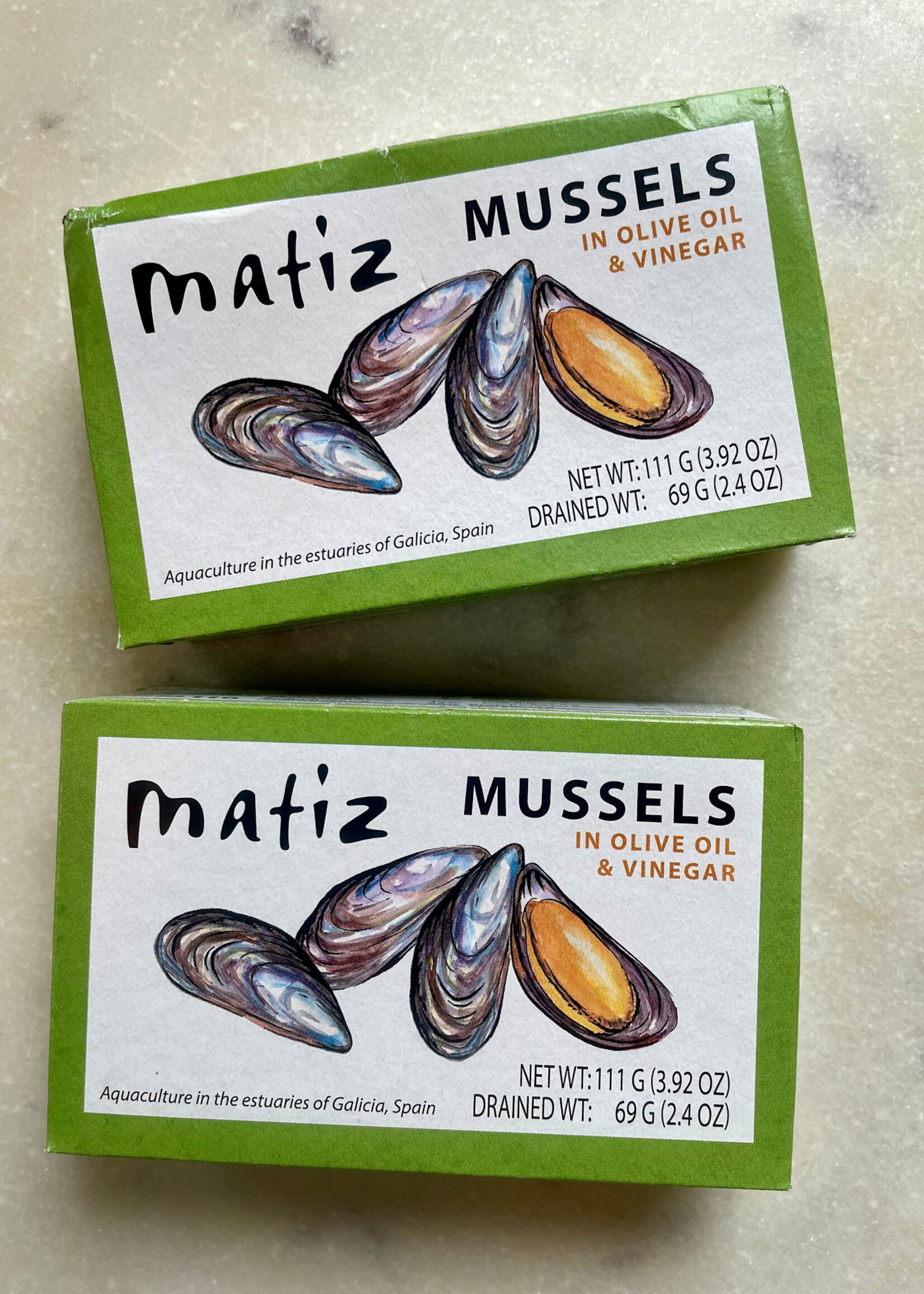 Matiz Mussels in Olive Oil & Vinegar 4.oz (111g) Galicia, Spain