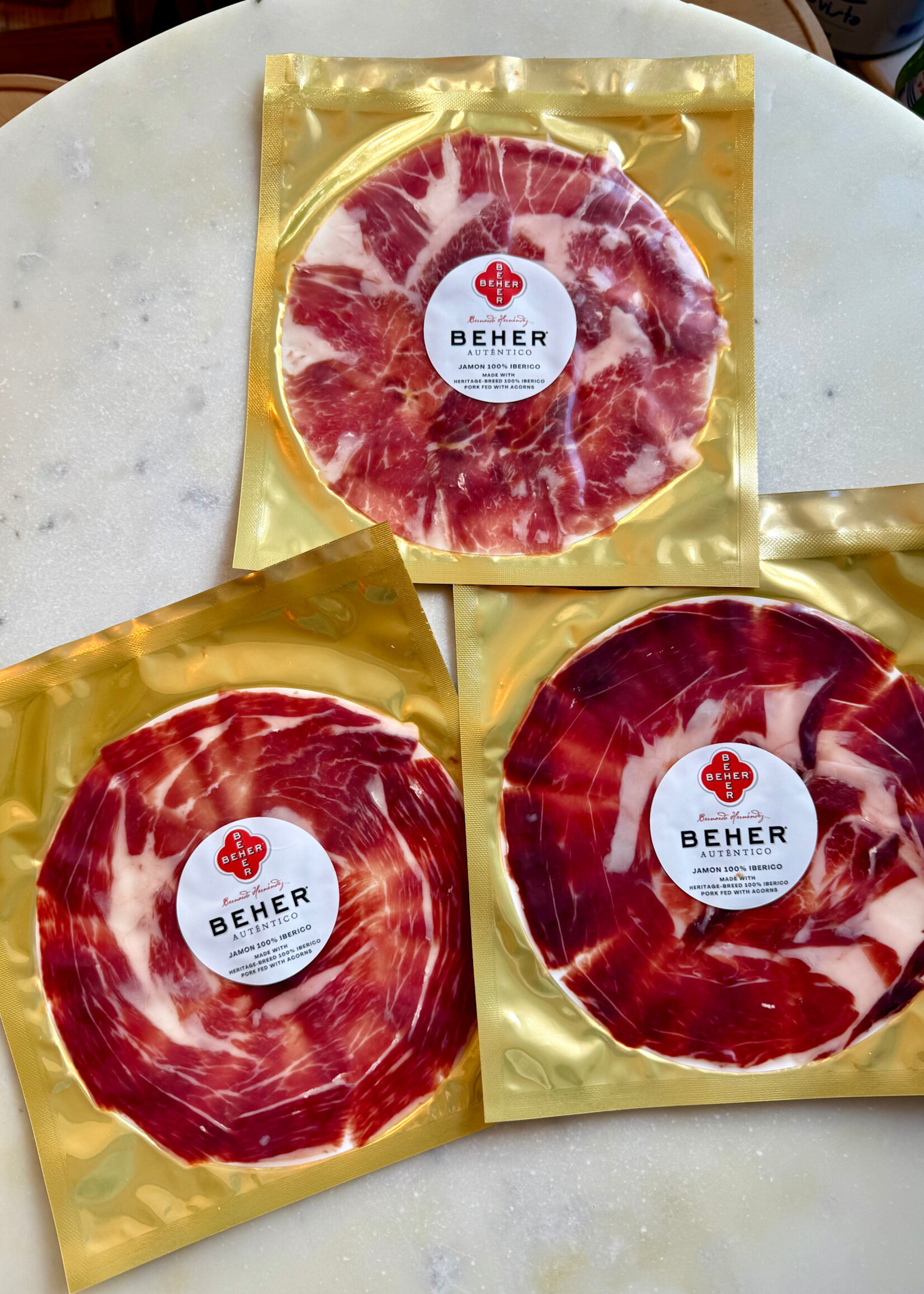 Beher Auténtico Jamon Iberico 100% Bellota Knife Sliced 1.5 oz