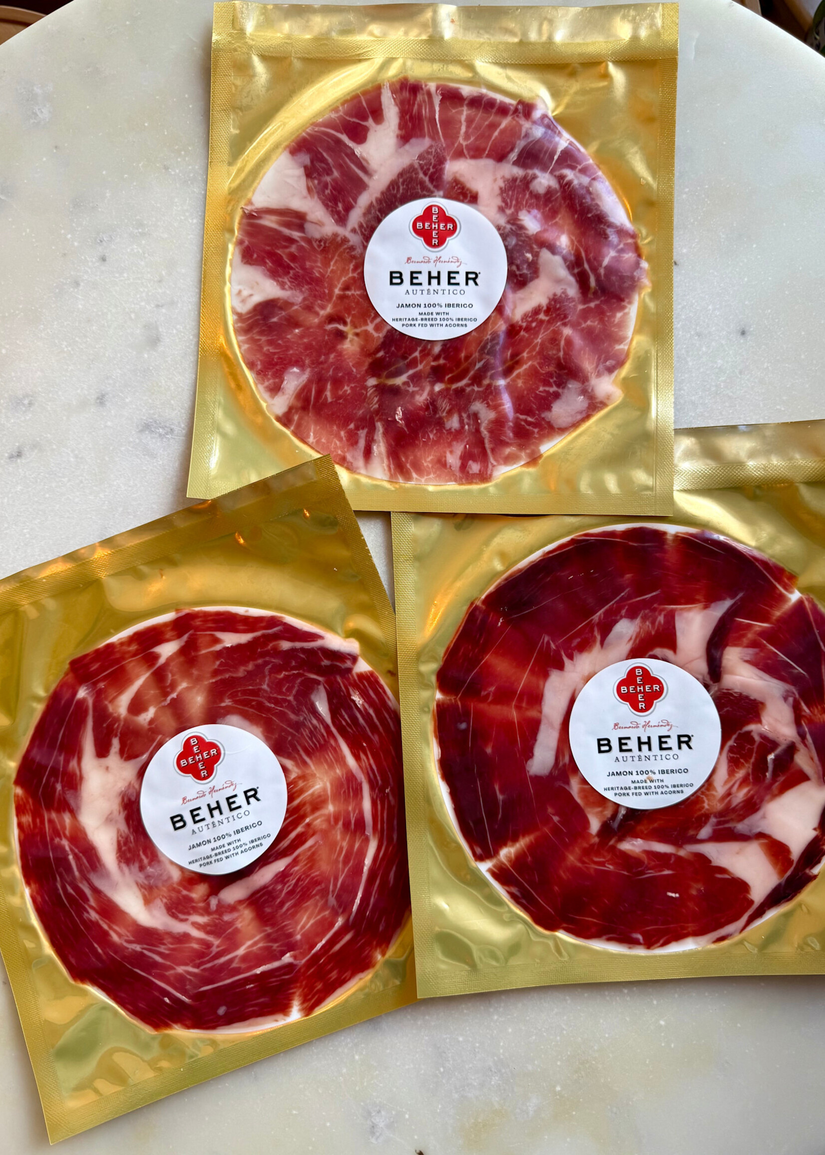 Beher Auténtico Jamon Iberico 100% Bellota Knife Sliced 1.5 oz