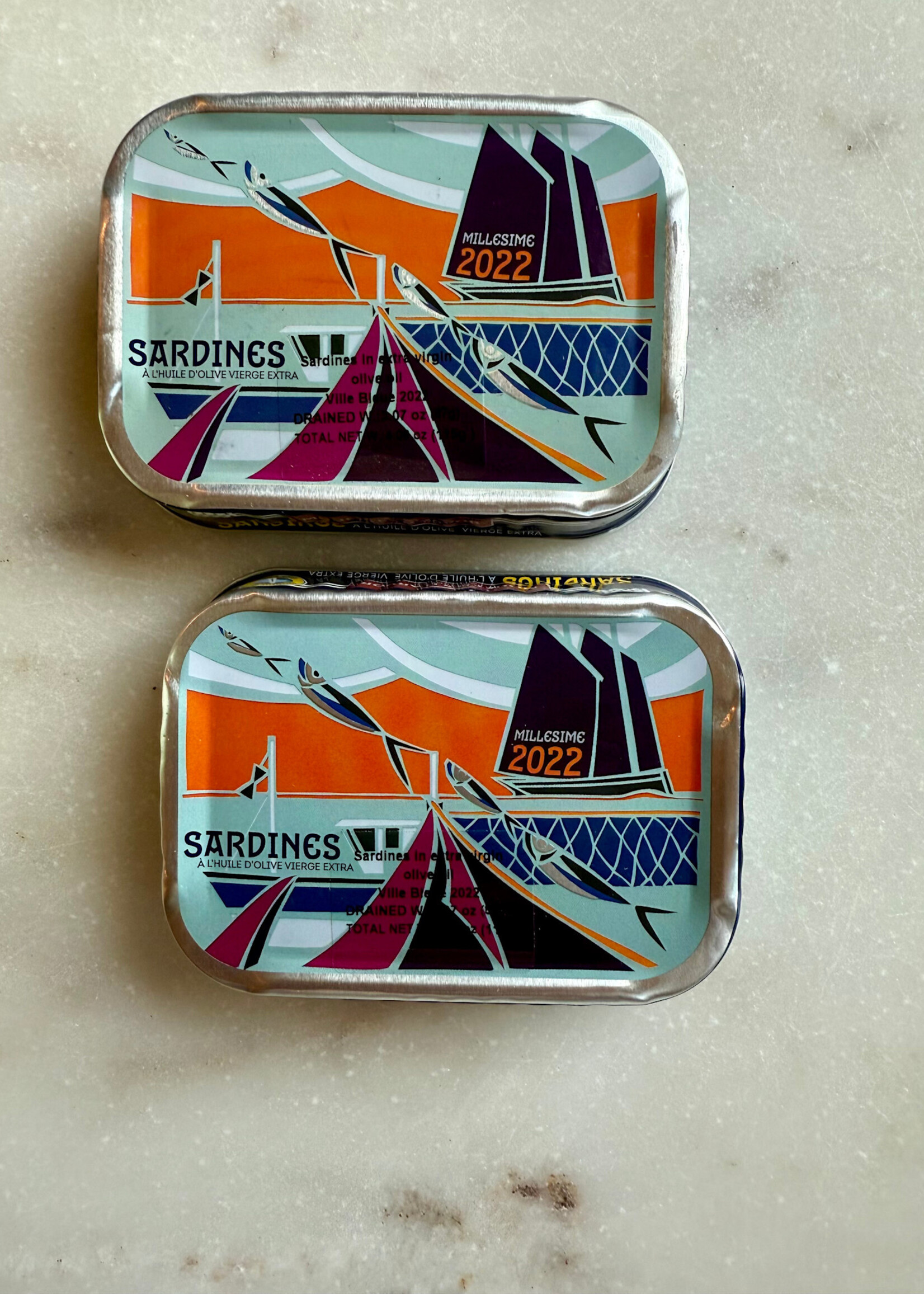 Les Mouettes d’Arvor Sardines In Extra Virgin Olive Oil Vintage Ville Bleue 2022 115g