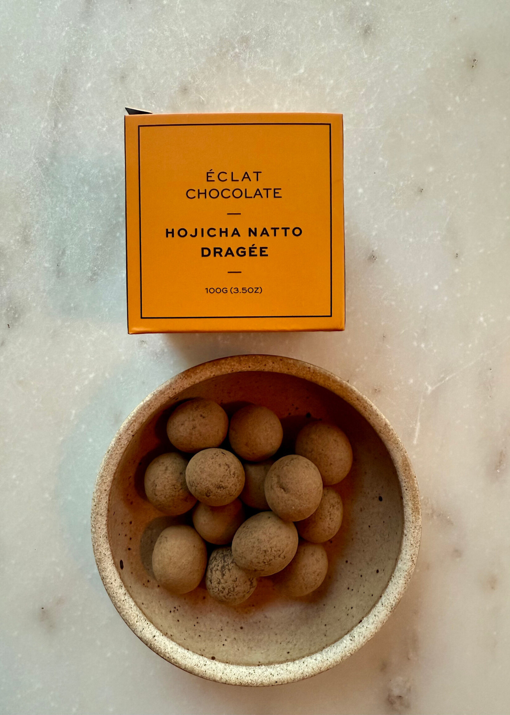Éclat Chocolate's Dragée Collection: Hojicha Natto 100g (3.5oz)