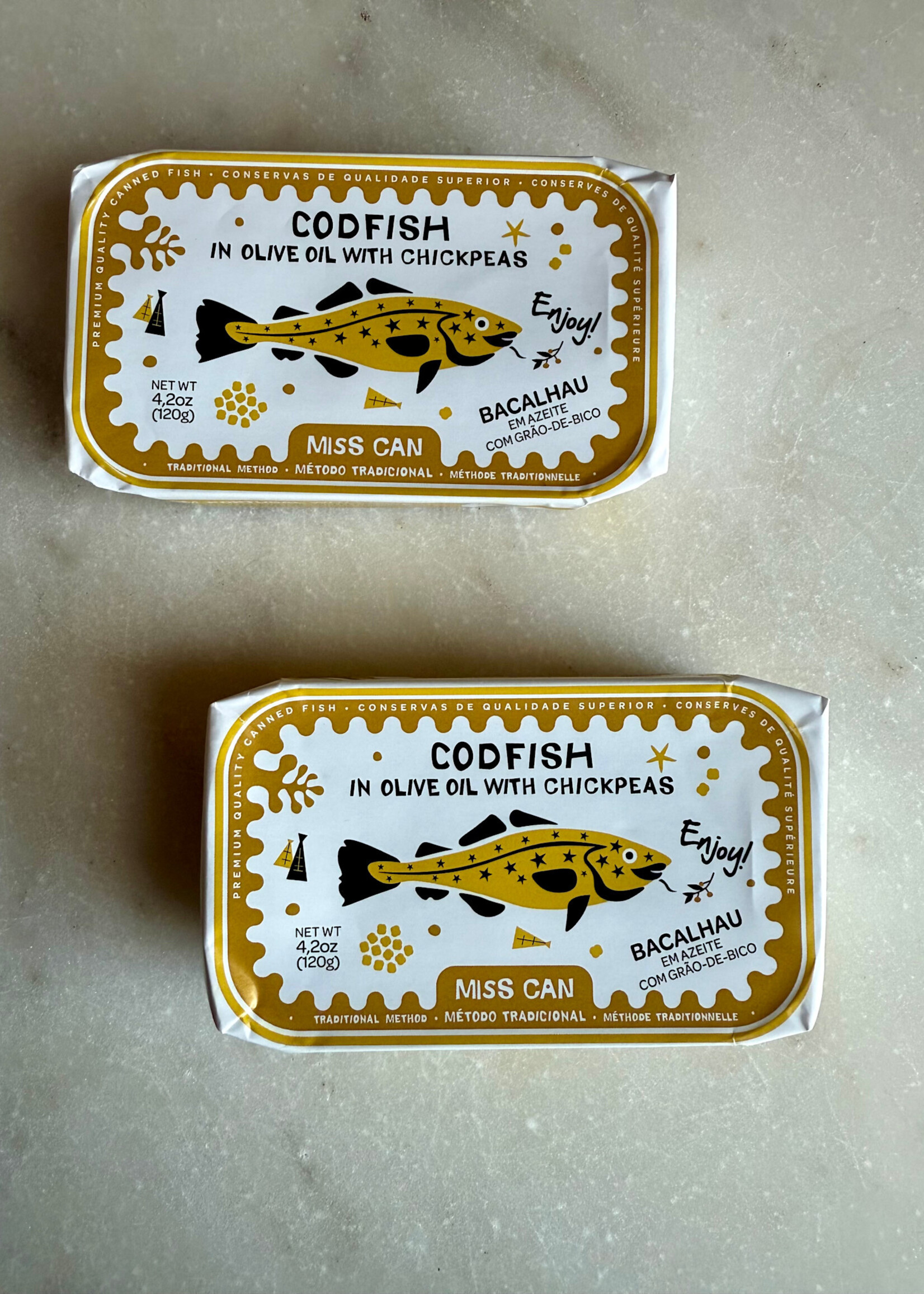 Miss Can Codfish in Olive Oil with Chickpeas 4.20oz (120g)