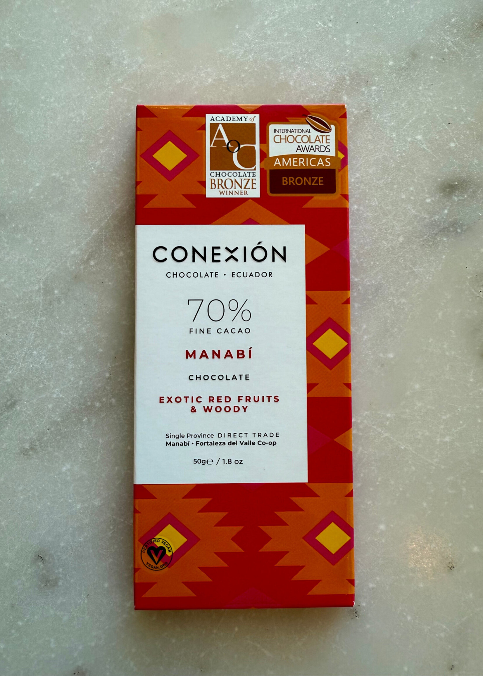 Conexión Chocolate, 70% Fine Cacao Magnani Single Province Direct Trade, Ecuador 50g 1.8oz