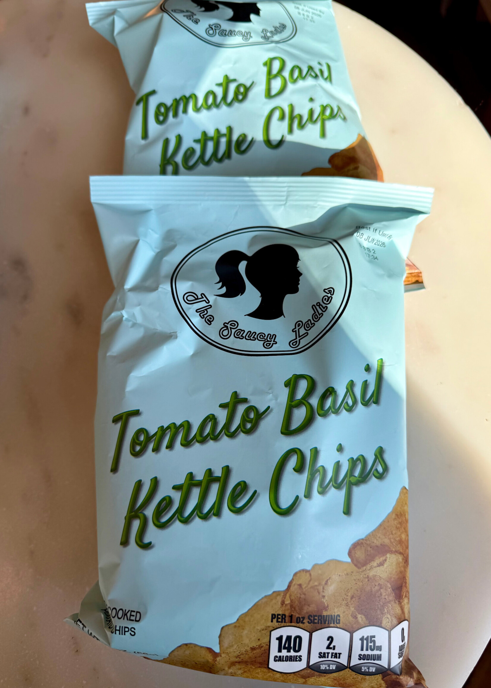 The Saucy Ladies Tomato Basil Kettle Chips  2oz (56g)