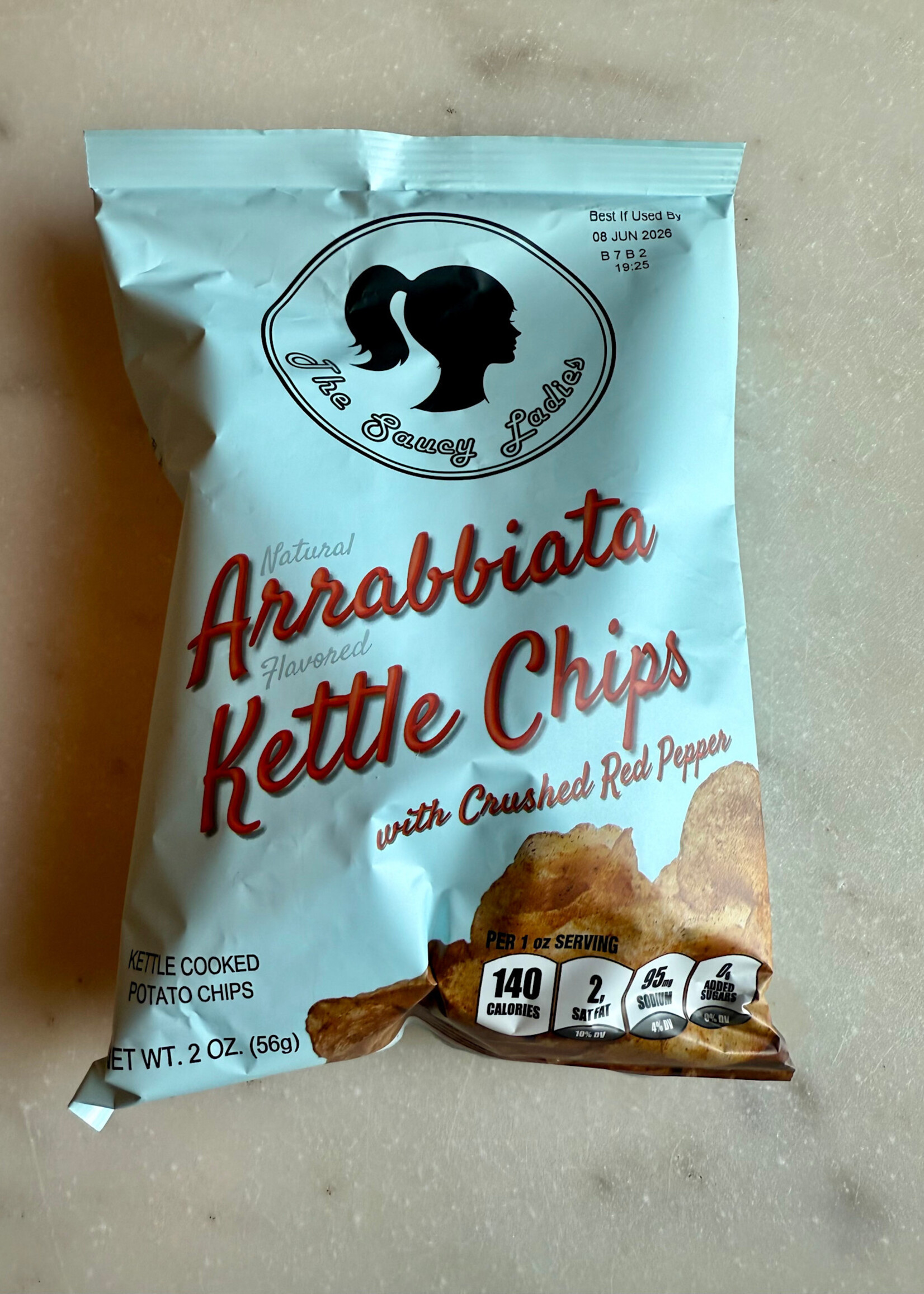 The Saucy Ladies Arrabbiata Kettle Chips w/ Crushed Red Peppert 6oz (170g)