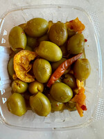 Large Tangerine Chili Marinated Green Olives 16oz