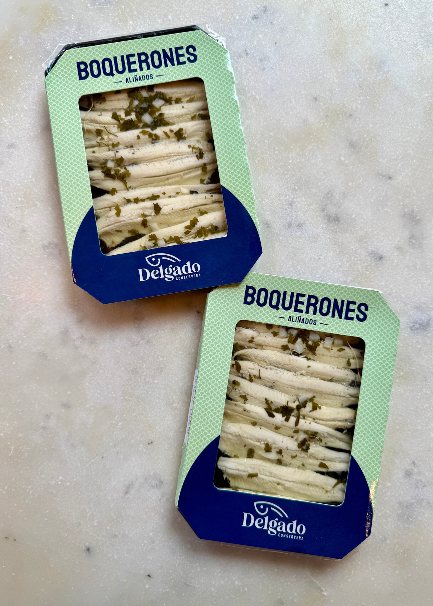 Delgado Conserva Boquerones Aliñados, Seasoned Anchovies  3.5oz (100g)