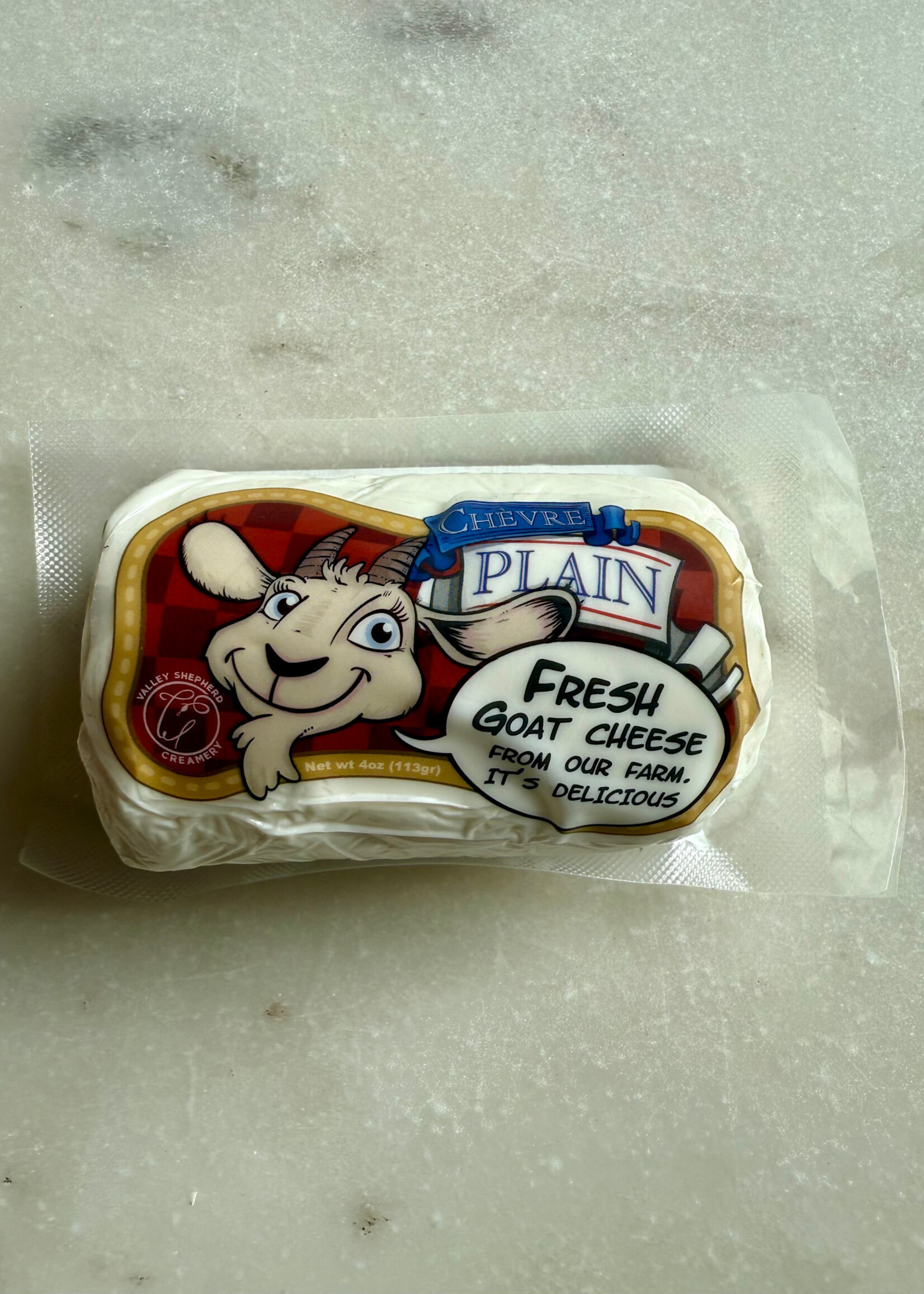 Valley Shepherd Creamery, Plain Goat Cheese Chèvre, Long Valley, New Jersey 4oz