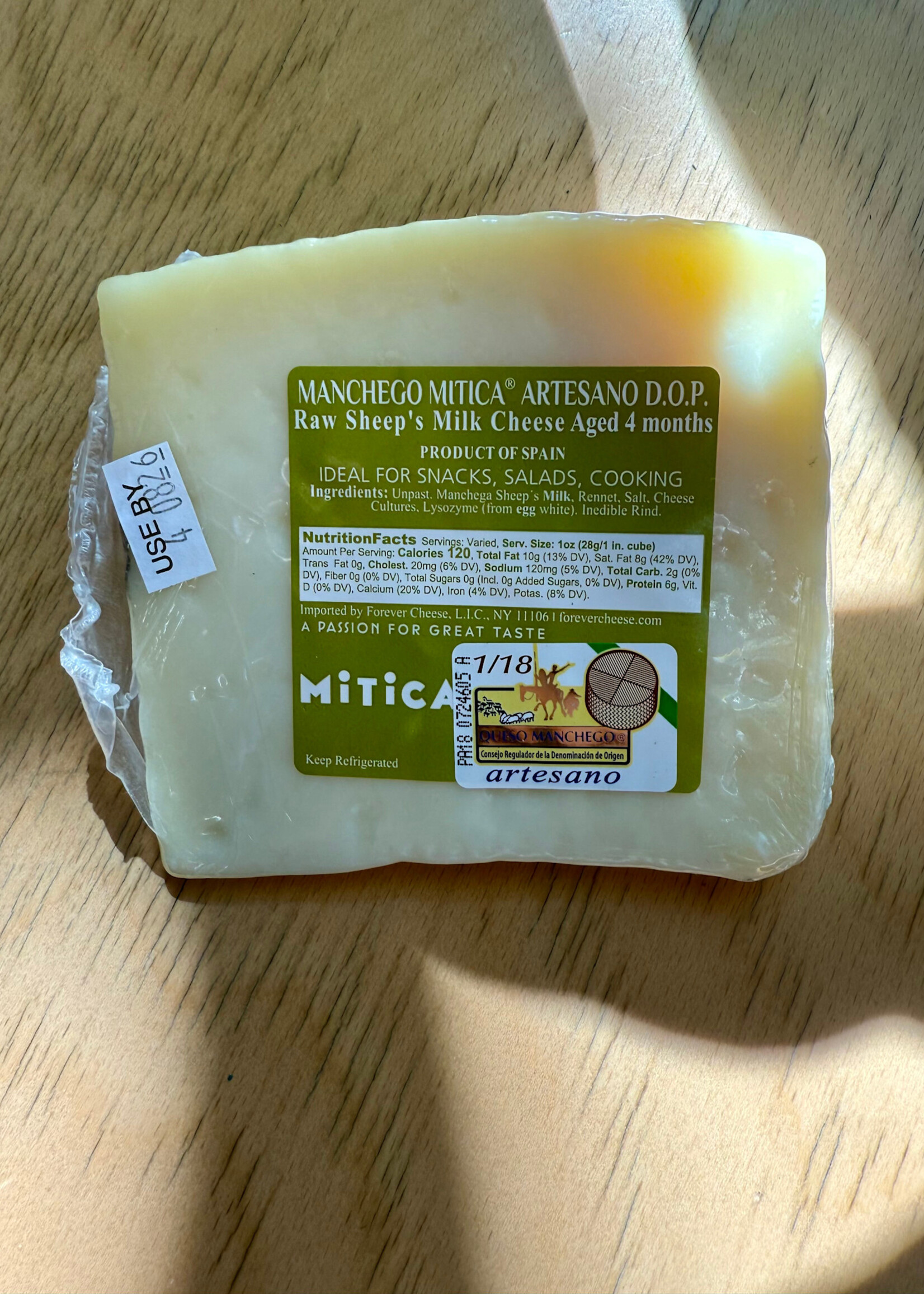 Mitica Manchego Raw Sheep’s Milk Cheese Aged 4 Months 8oz
