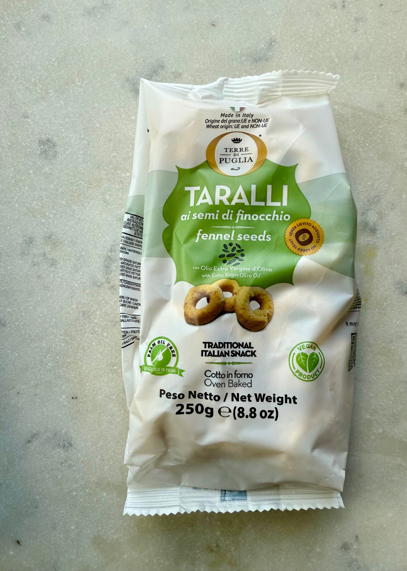 Terre di Puglia  Fennel Taralli 8.8 oz (250g)
