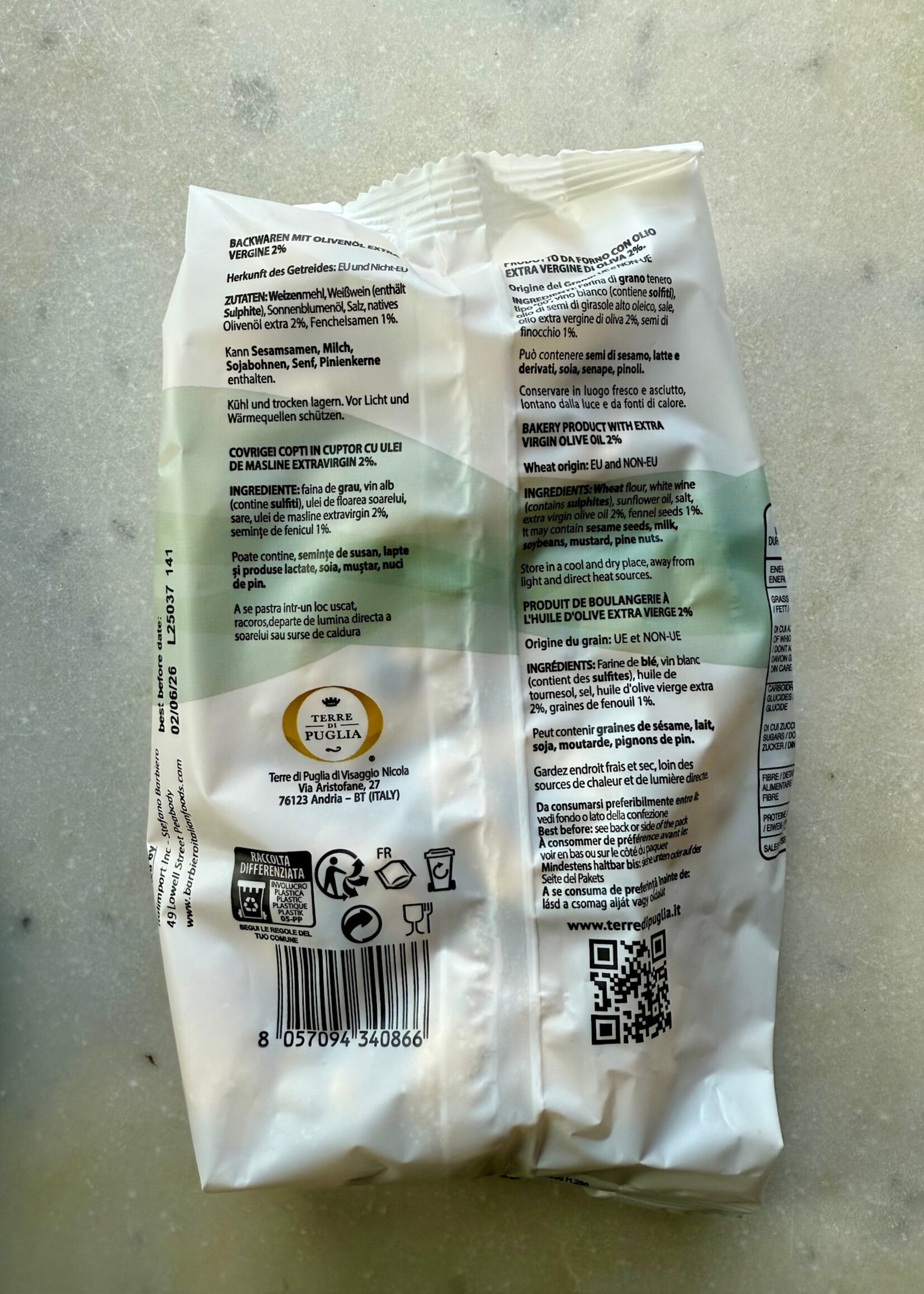 Terre di Puglia  Fennel Taralli 8.8 oz (250g)