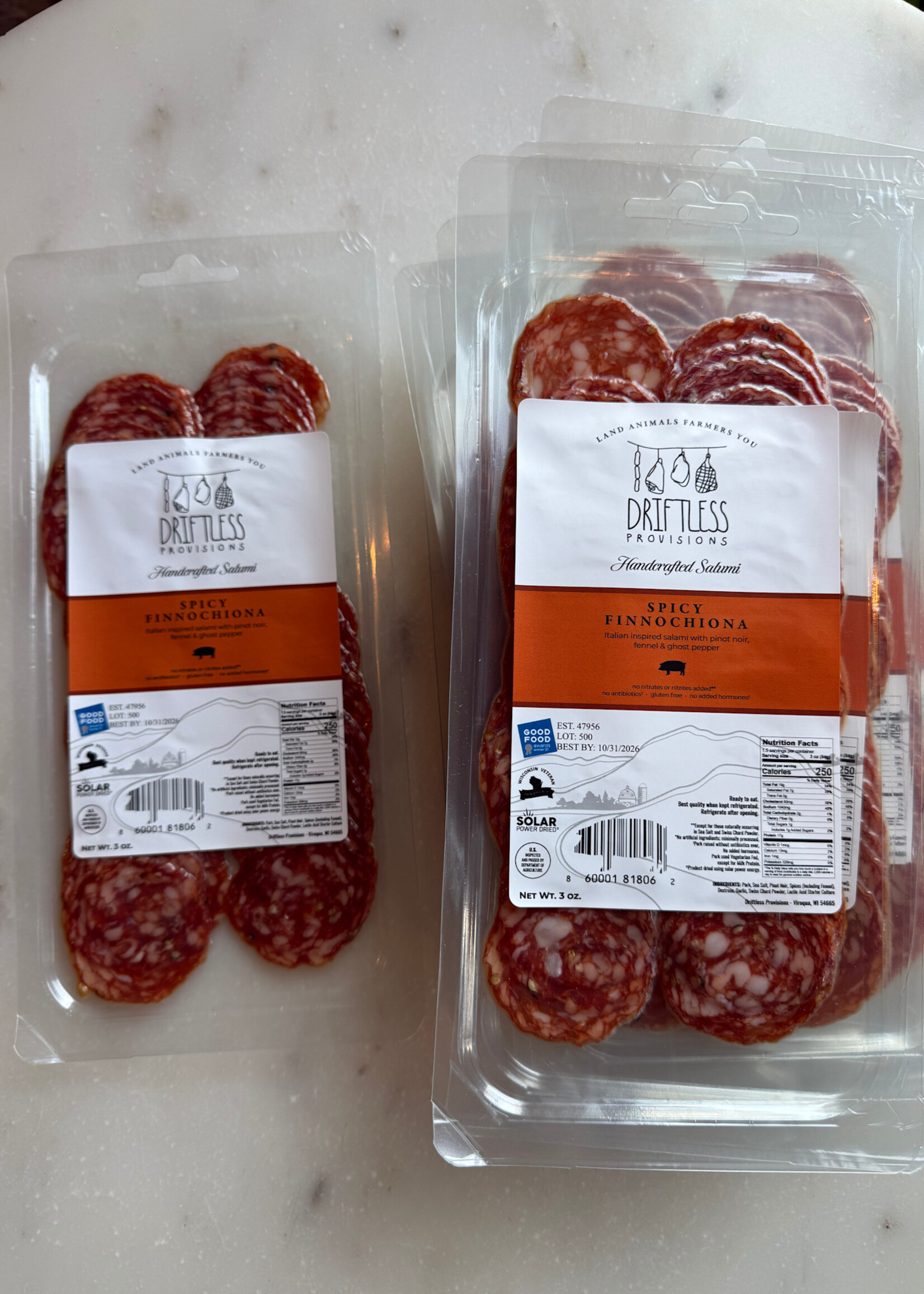 Driftless Provisions Sliced Spicy Finnochiona, Viroqua, WI 3oz