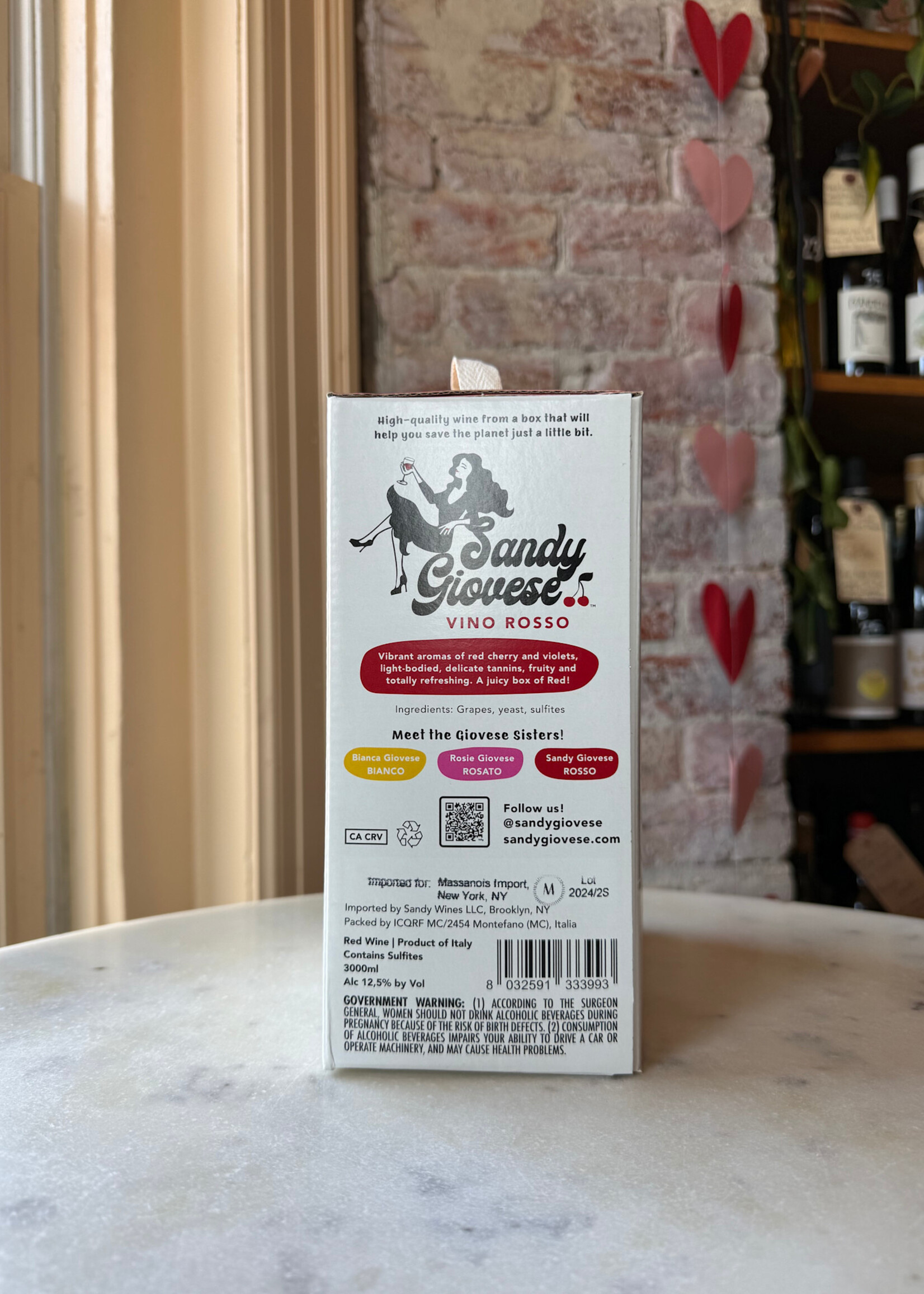 Sandy Giovese Vino Rosso, Le Marche, Italy 3L