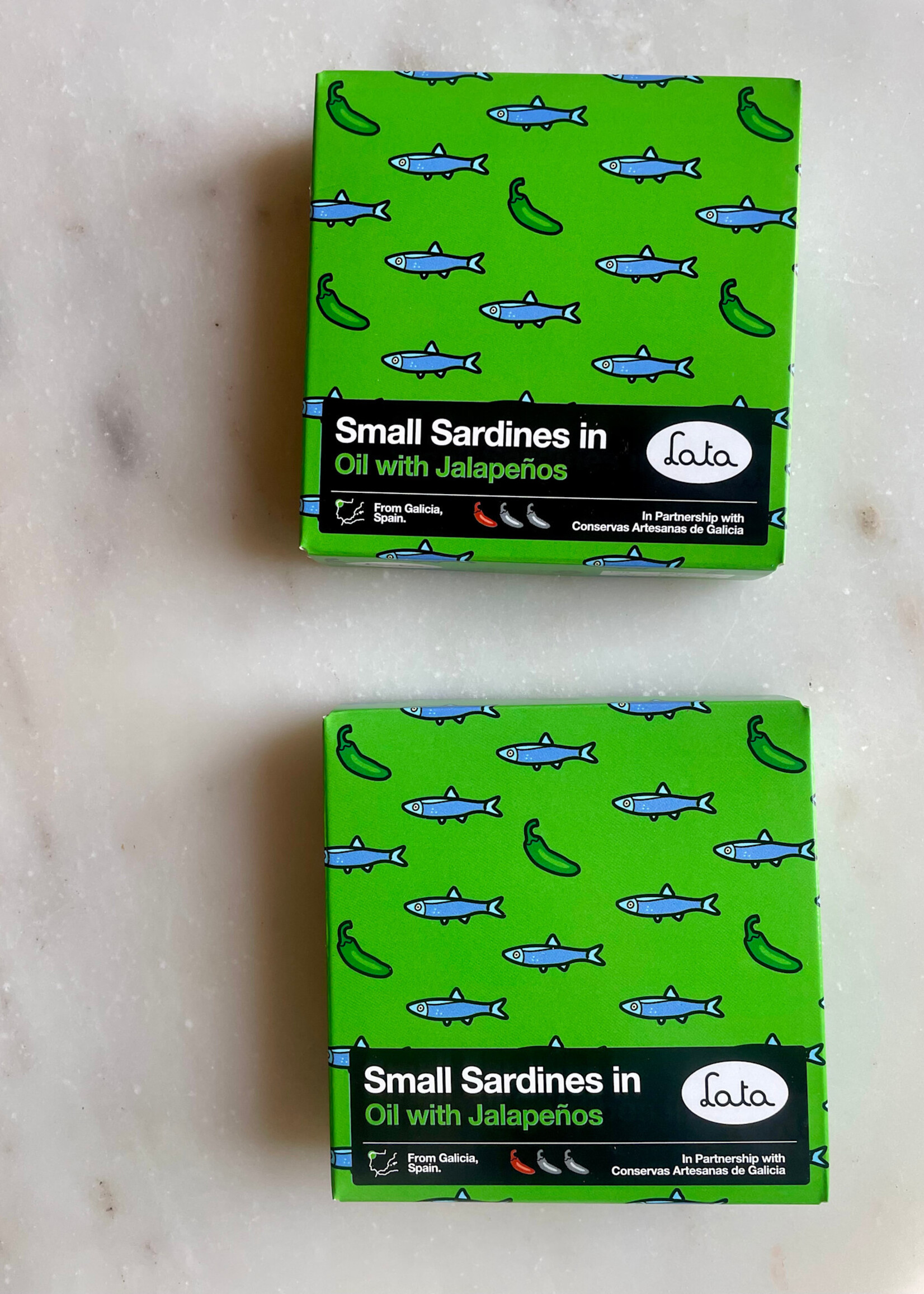 Lata Small Sardines in Oil with Jalapeños 13/16 pieces100g (3.52oz)
