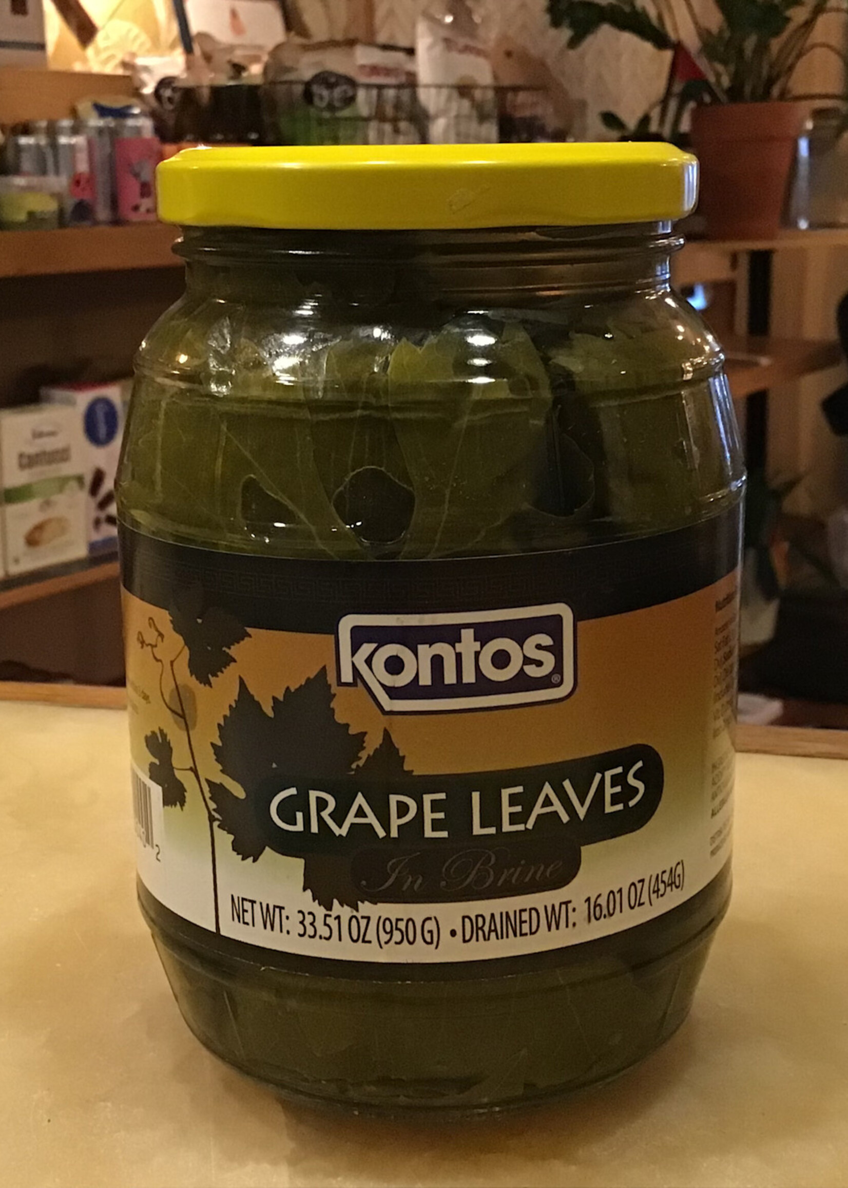 Kontos Grape leaves in Brine, Egypt 33.51 oz (950g)