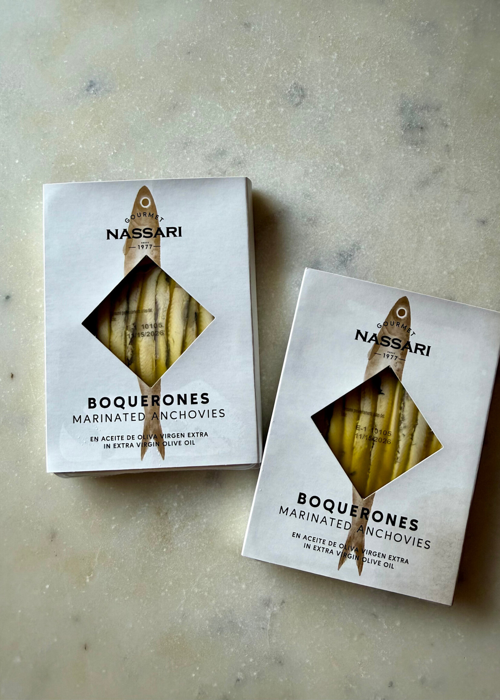 Gourmet Nassari Boquerones Marinated Anchovies in Extra Virgin Olive Oil 110g