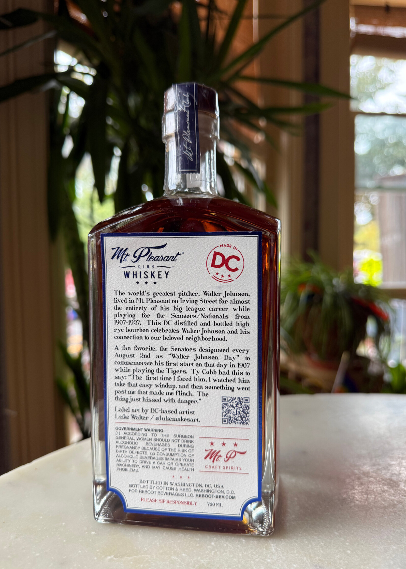 Mount Pleasant Whiskey Club, Big Train Straight Bourbon Whiskey Irving Street, Washington D.C.USA  750ml