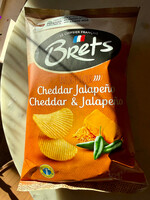Brets Le Chipsier Français Saveur Cheddar Jalapeño Potato Chips, Bretagne, France 5.4oz (125g)