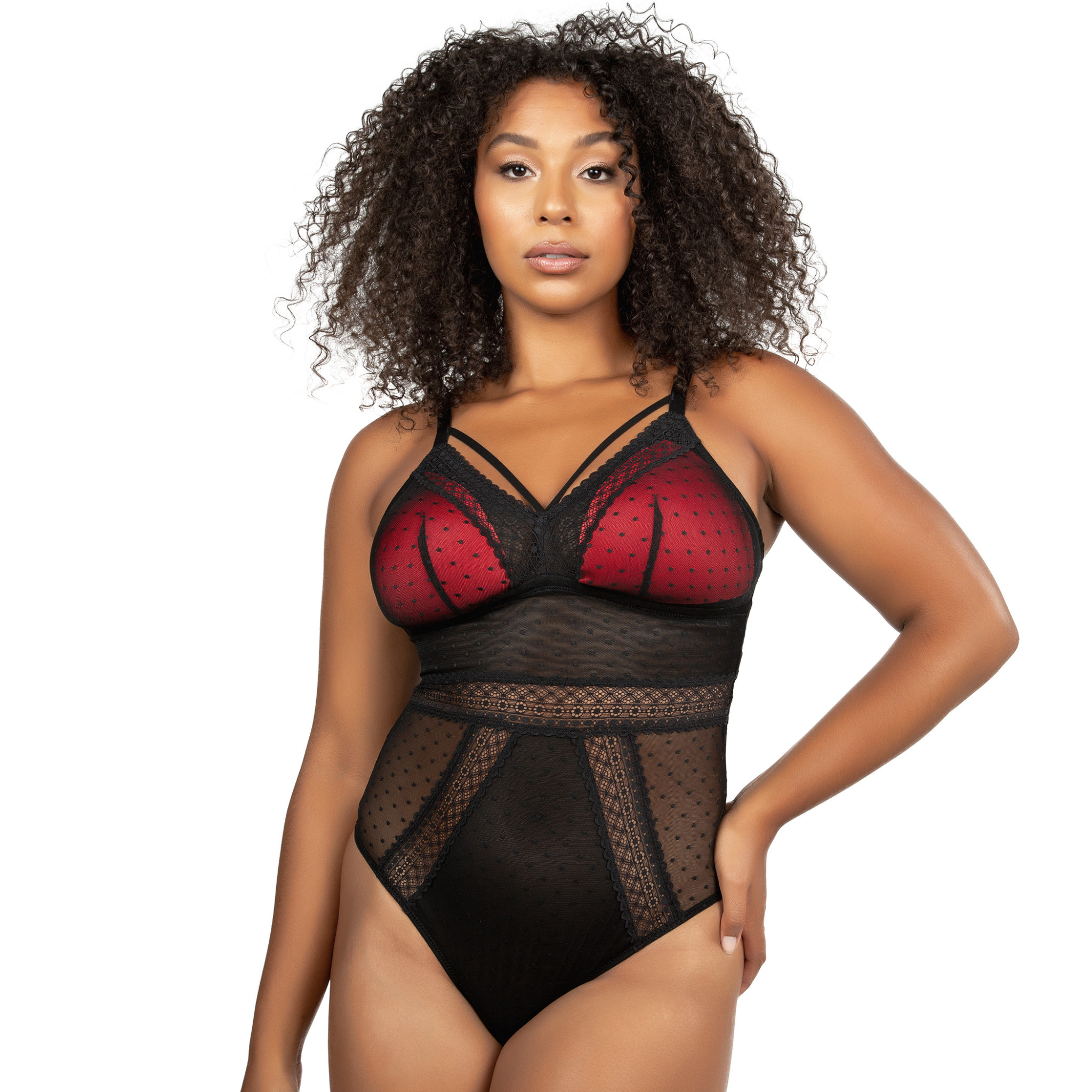 Mia Dot Wire-Free Padded Mesh Bodysuit