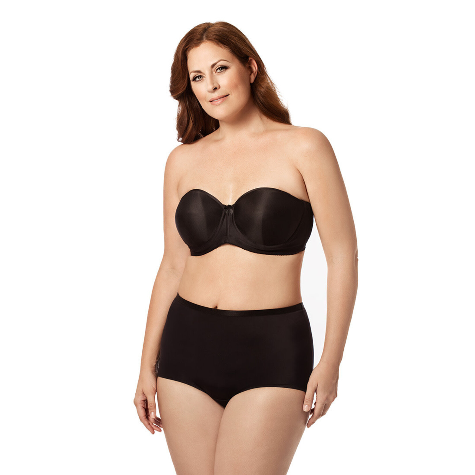 Elila Moulded Strapless Full Figure Bra Black