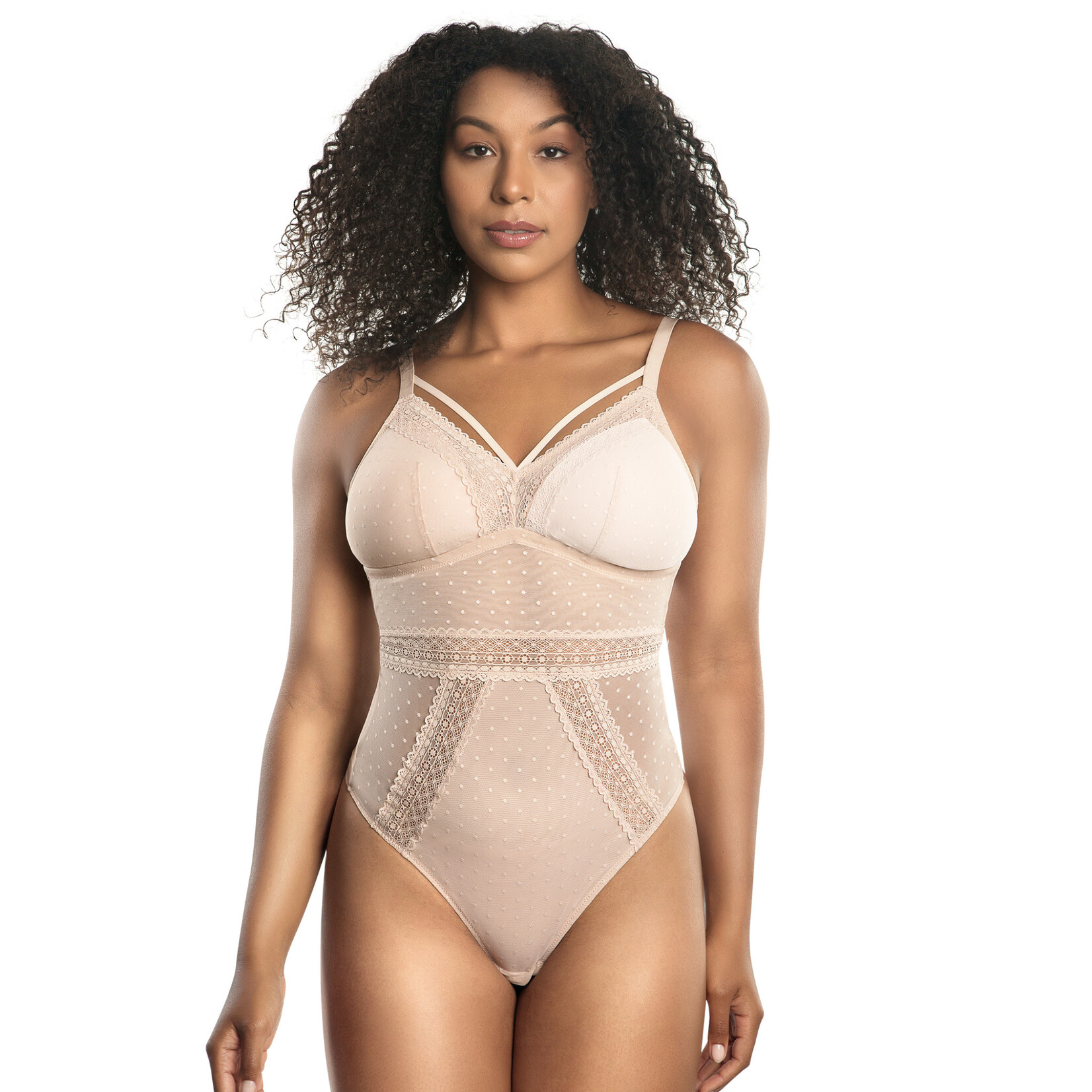 Parfait Mia Dot Wire-Free Padded Mesh Bodysuit P6017