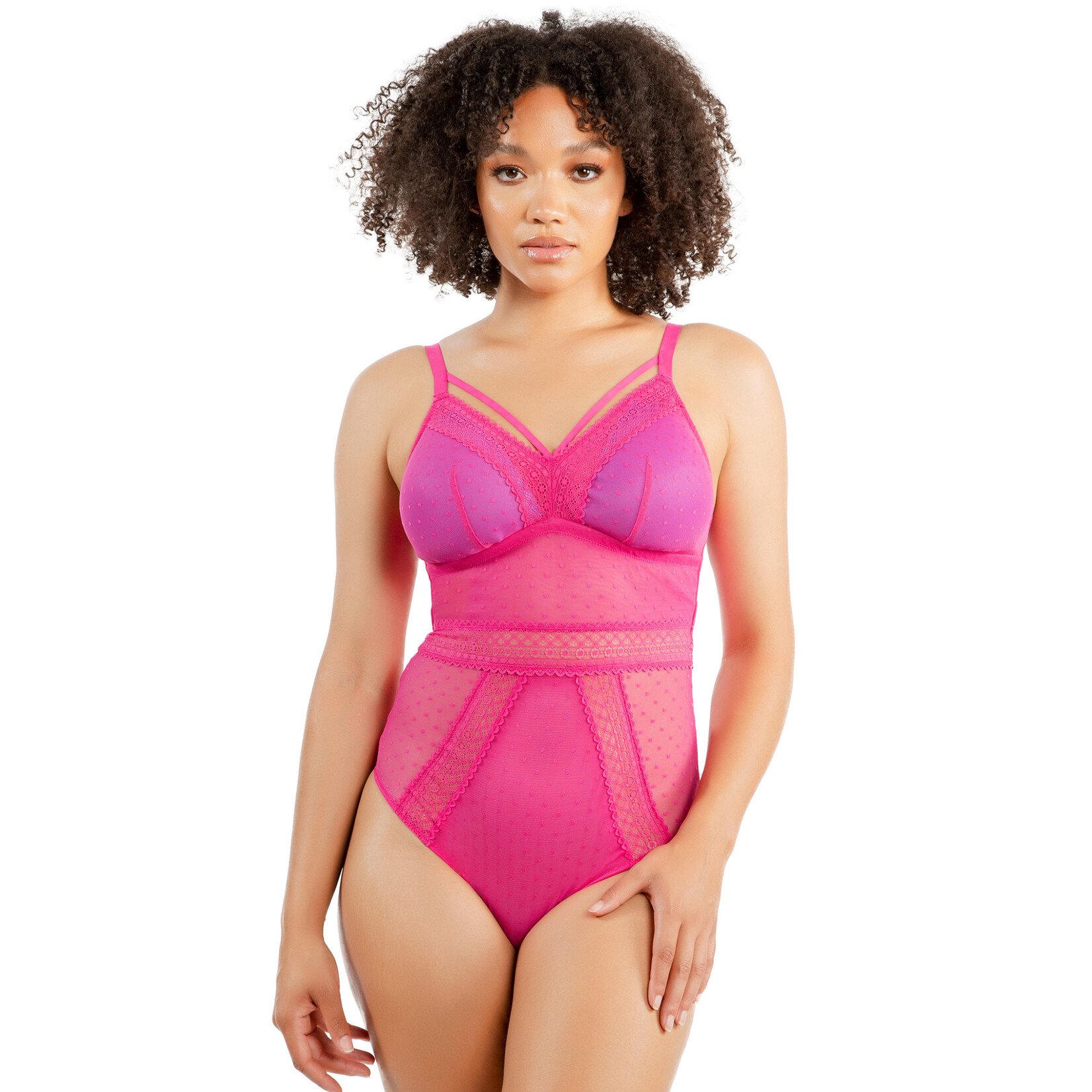 Parfait Mia Dot Wire-Free Padded Mesh Bodysuit P6017
