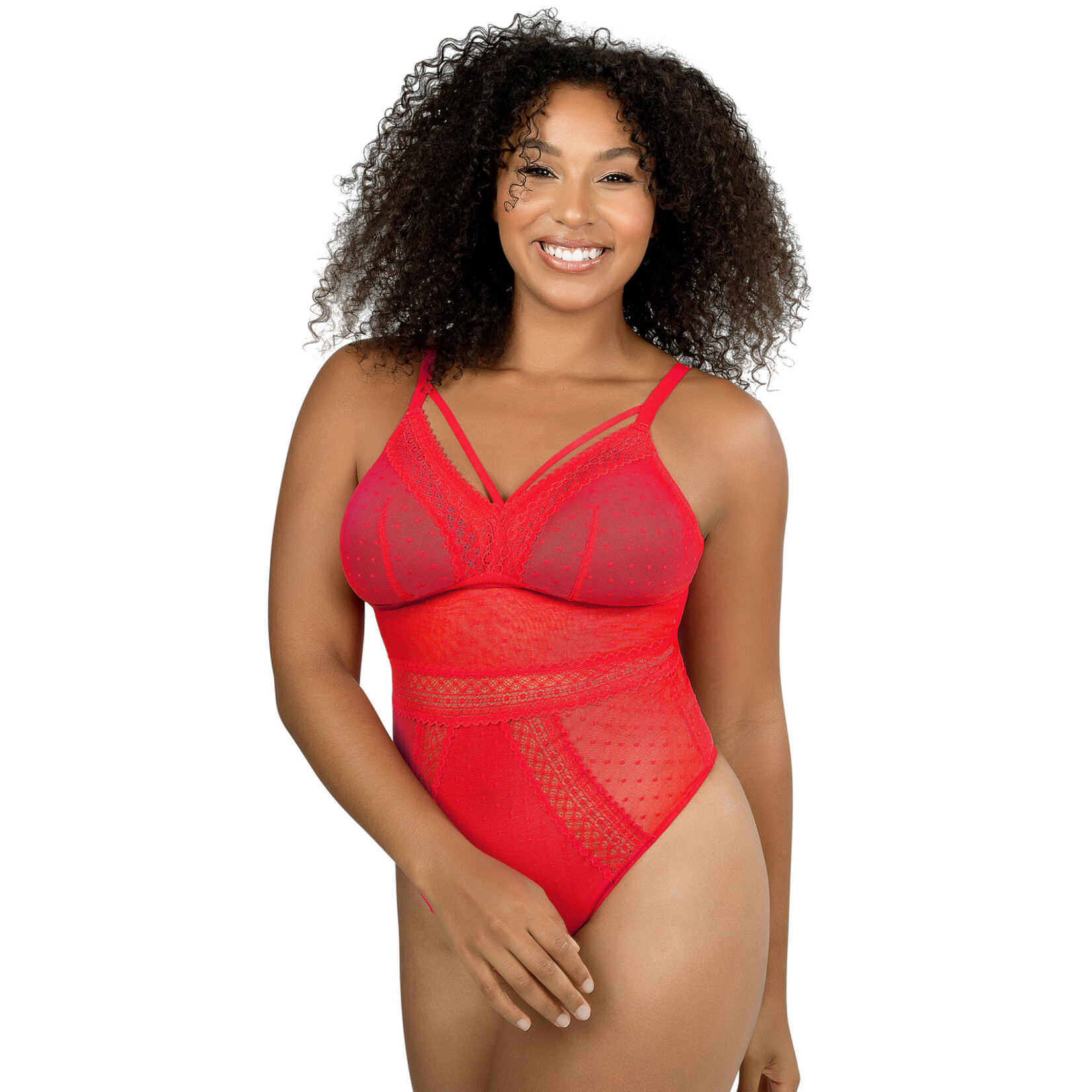 Parfait Mia Dot Wire-Free Padded Mesh Bodysuit P6017