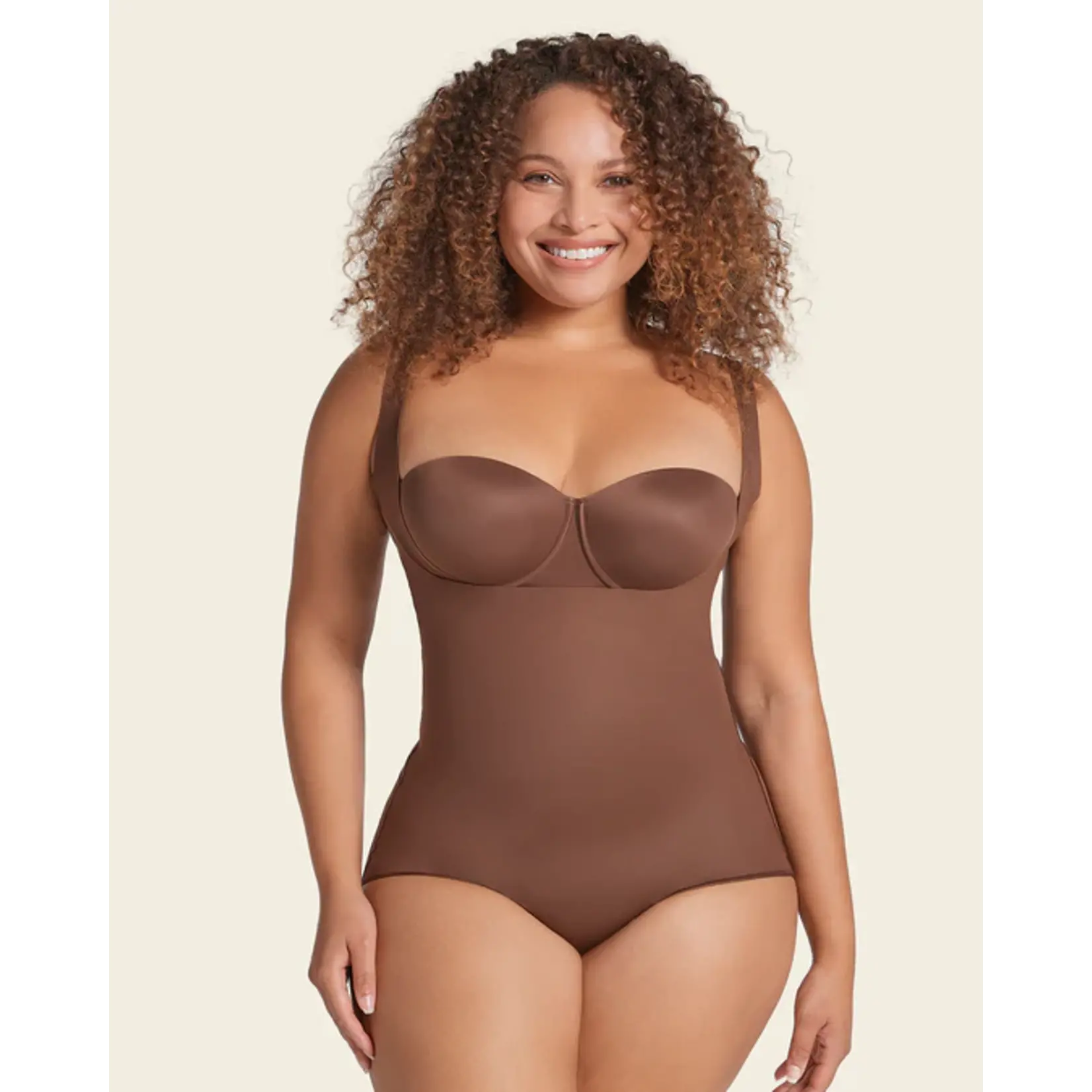 Leonisa Plunge Back Classic Sculpting Body Shaper in Cafe