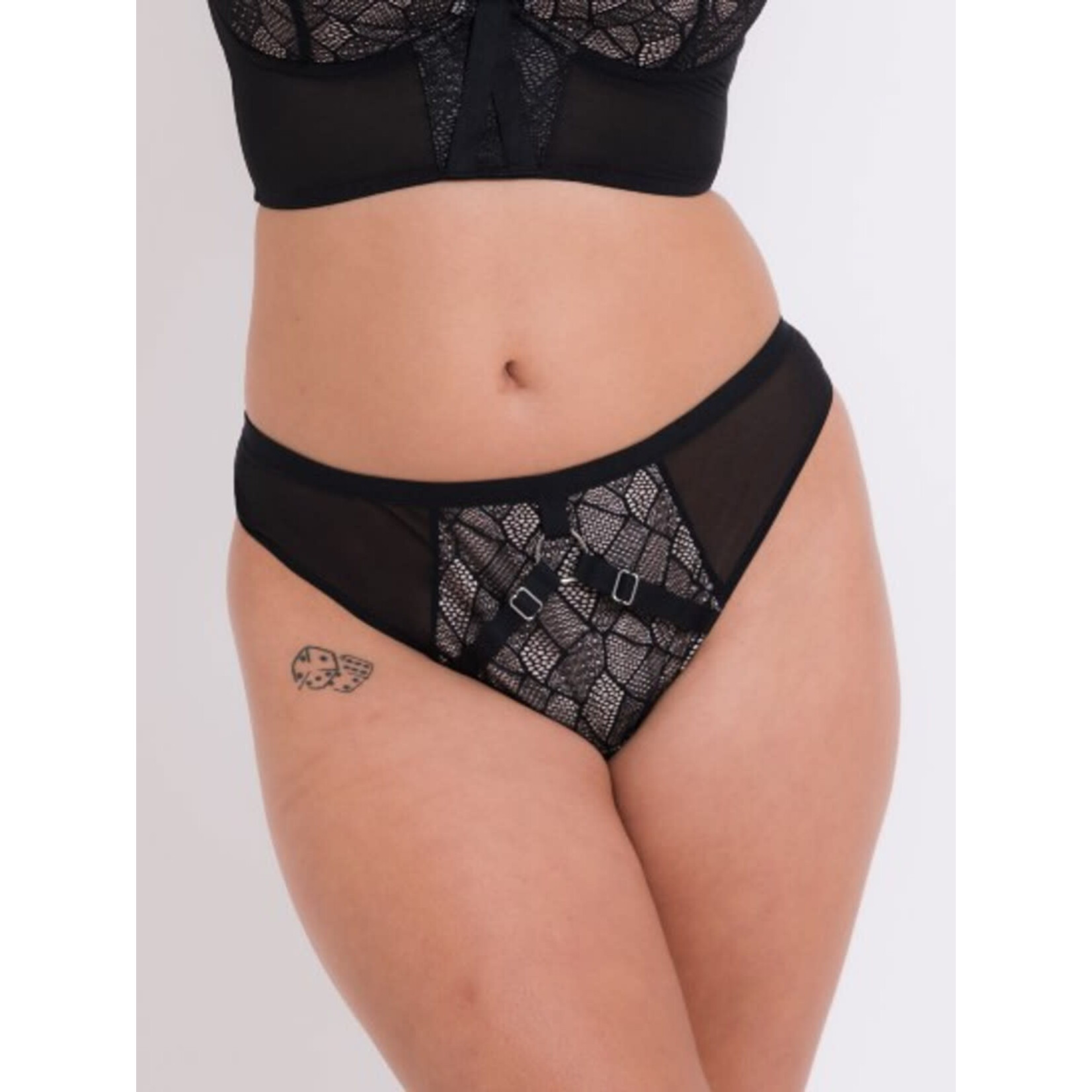 Curvy Kate Non-Stop Thong in Black/Pink