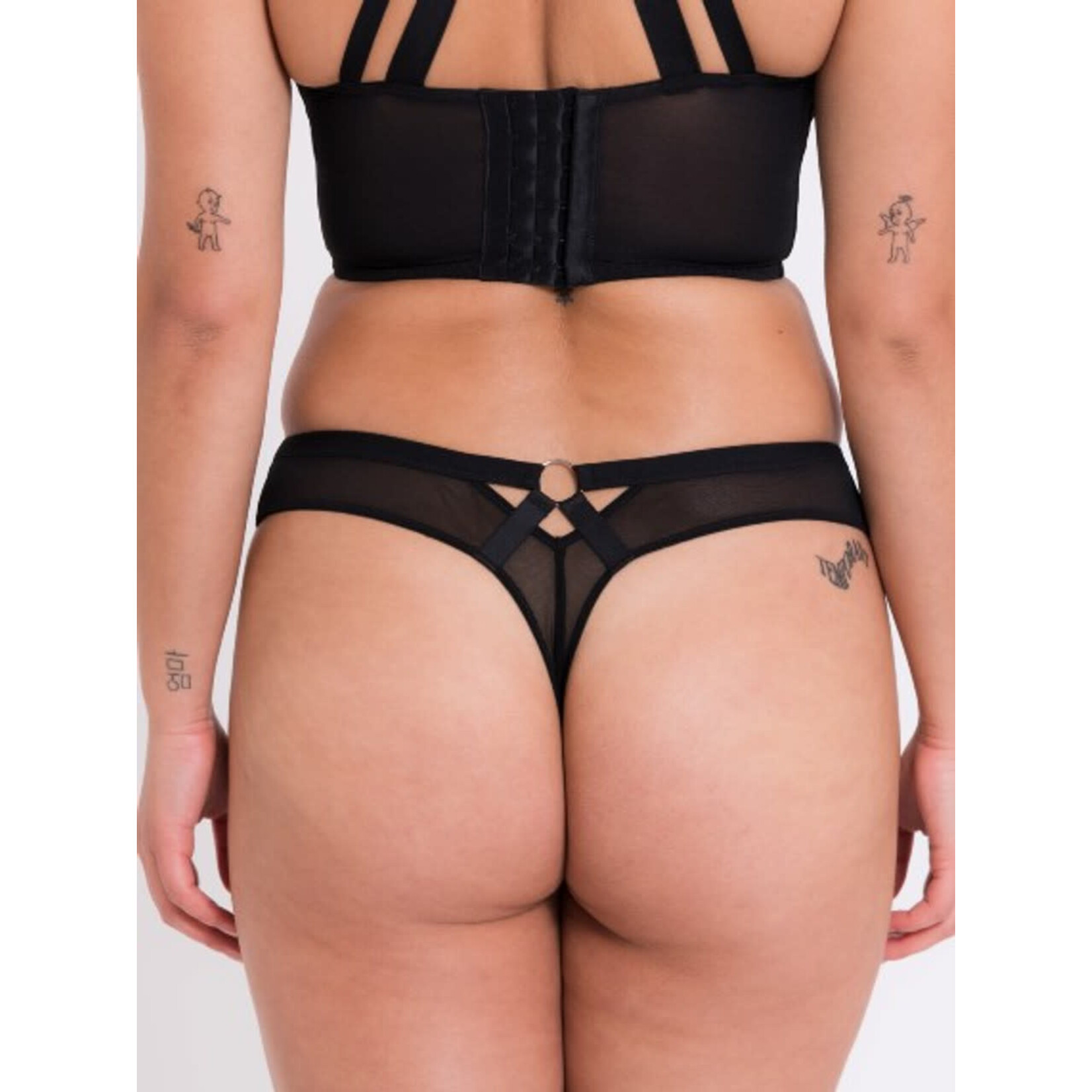 Curvy Kate Non-Stop Thong in Black/Pink