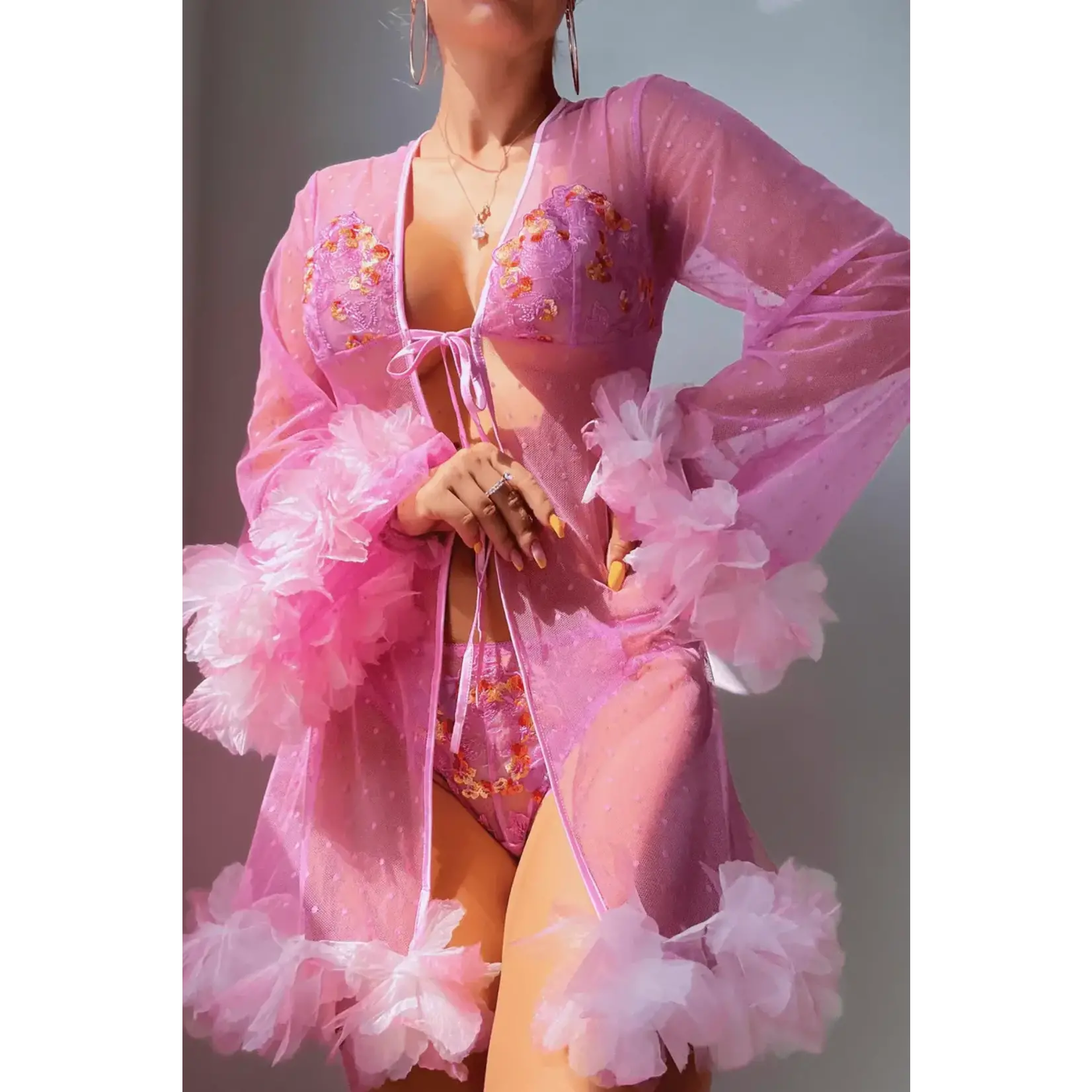 Empress Mimi Madame X Pink Babydoll Robe