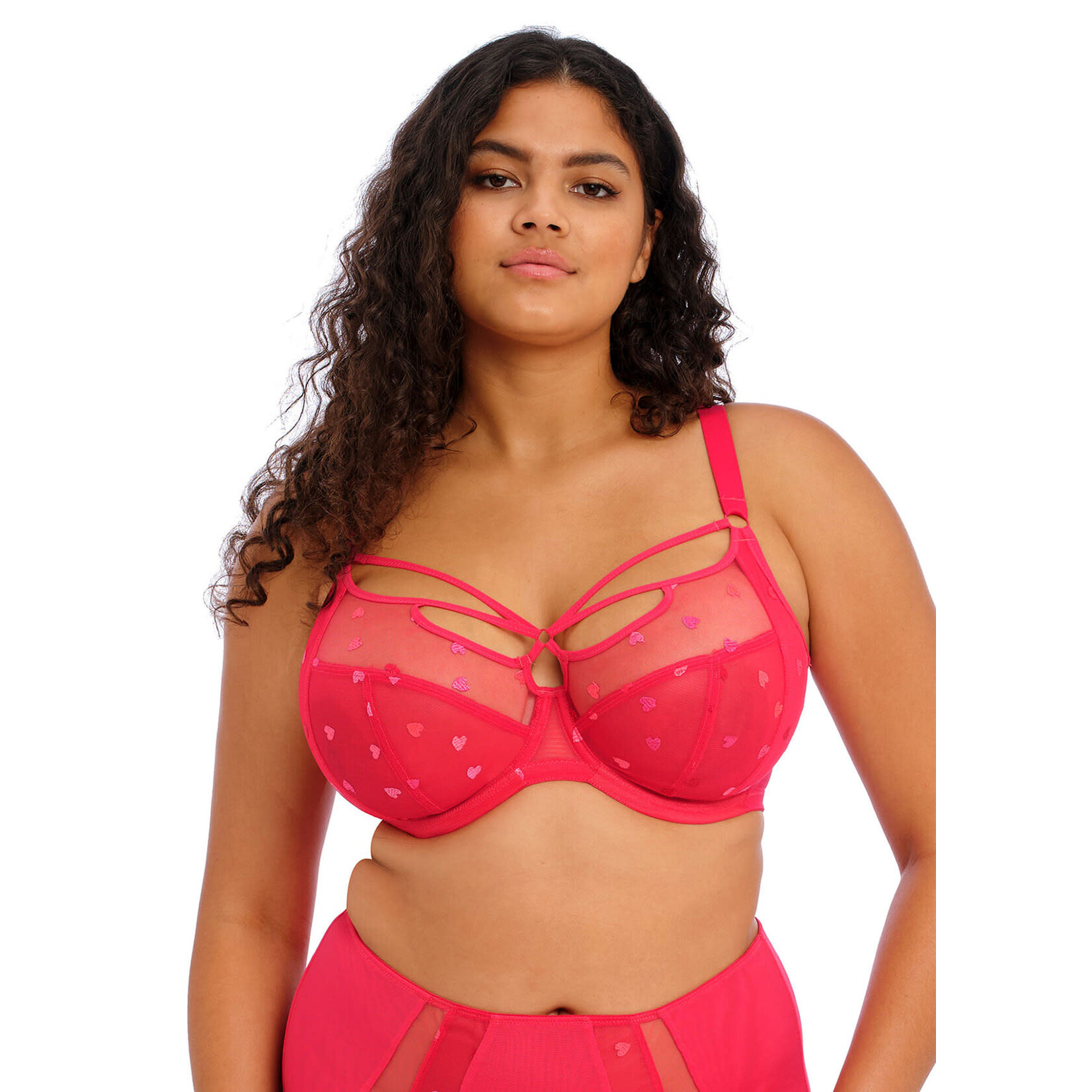 Elomi Sachi UW Plunge Bra in Red Confetti