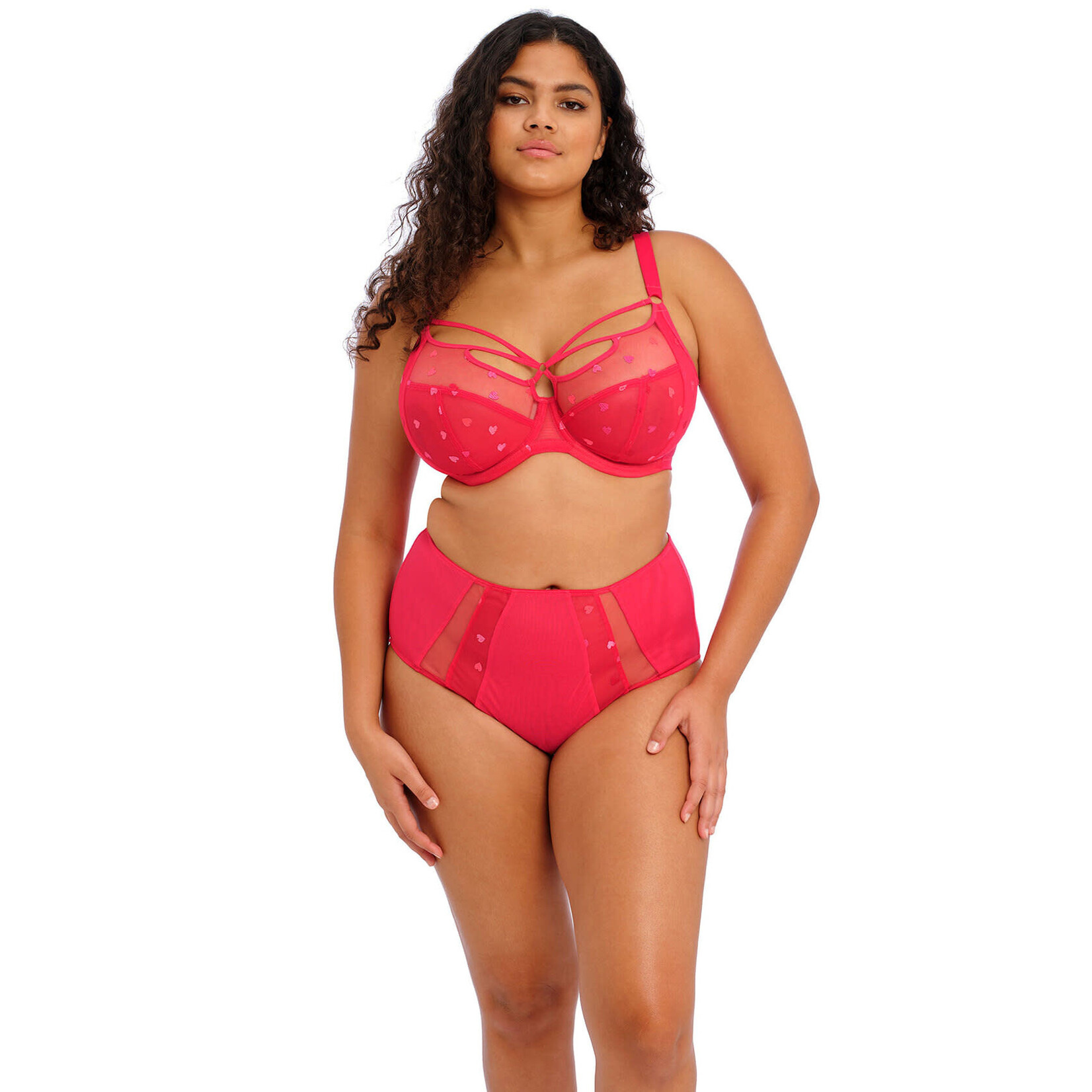 Elomi Sachi UW Plunge Bra in Red Confetti